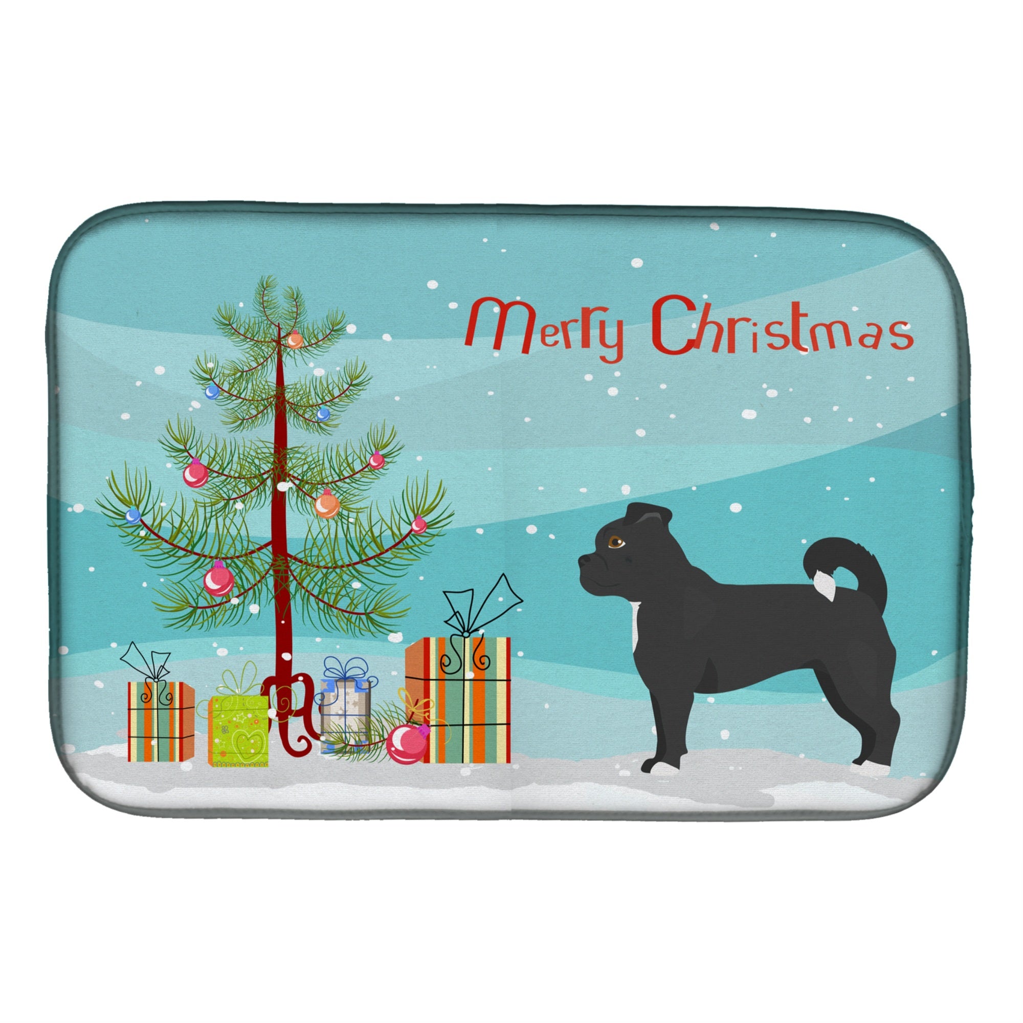 'Caroline'S Treasures Ck3820Ddm Black Chug Christmas Tree Dish-Drying-Mats, 14 X 21, Multicolor''