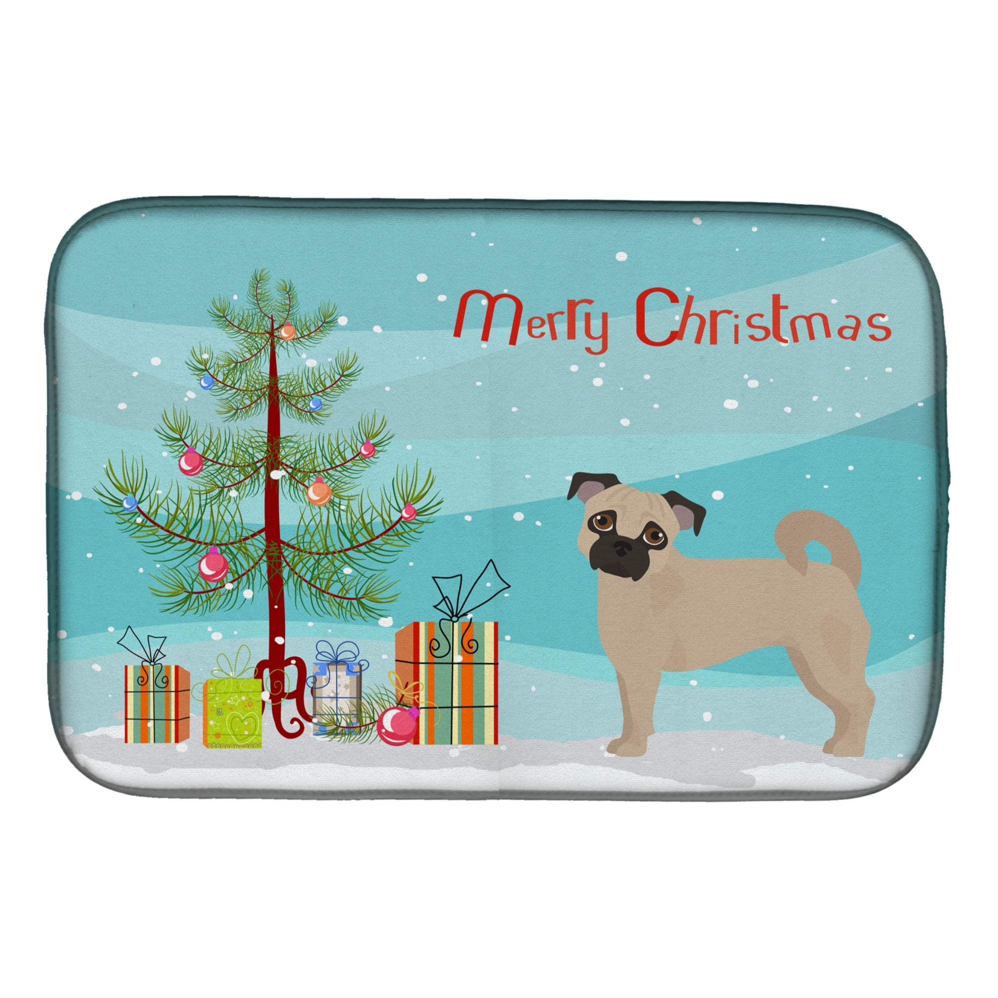 'Caroline'S Treasures Ck3821Ddm Fawn Chug Christmas Tree Dish-Drying-Mats, 14 X 21, Multicolor''