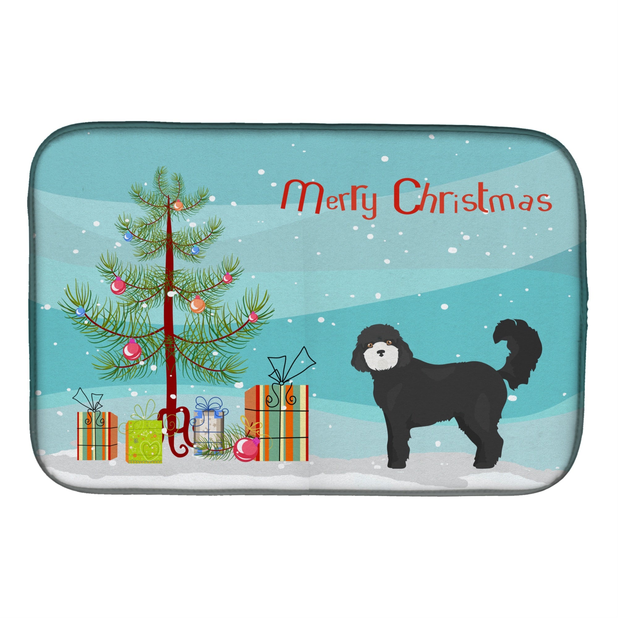 'Caroline'S Treasures Ck3823Ddm Black Cockapoo Christmas Tree Dish-Drying-Mats, 14 X 21, Multicolor''