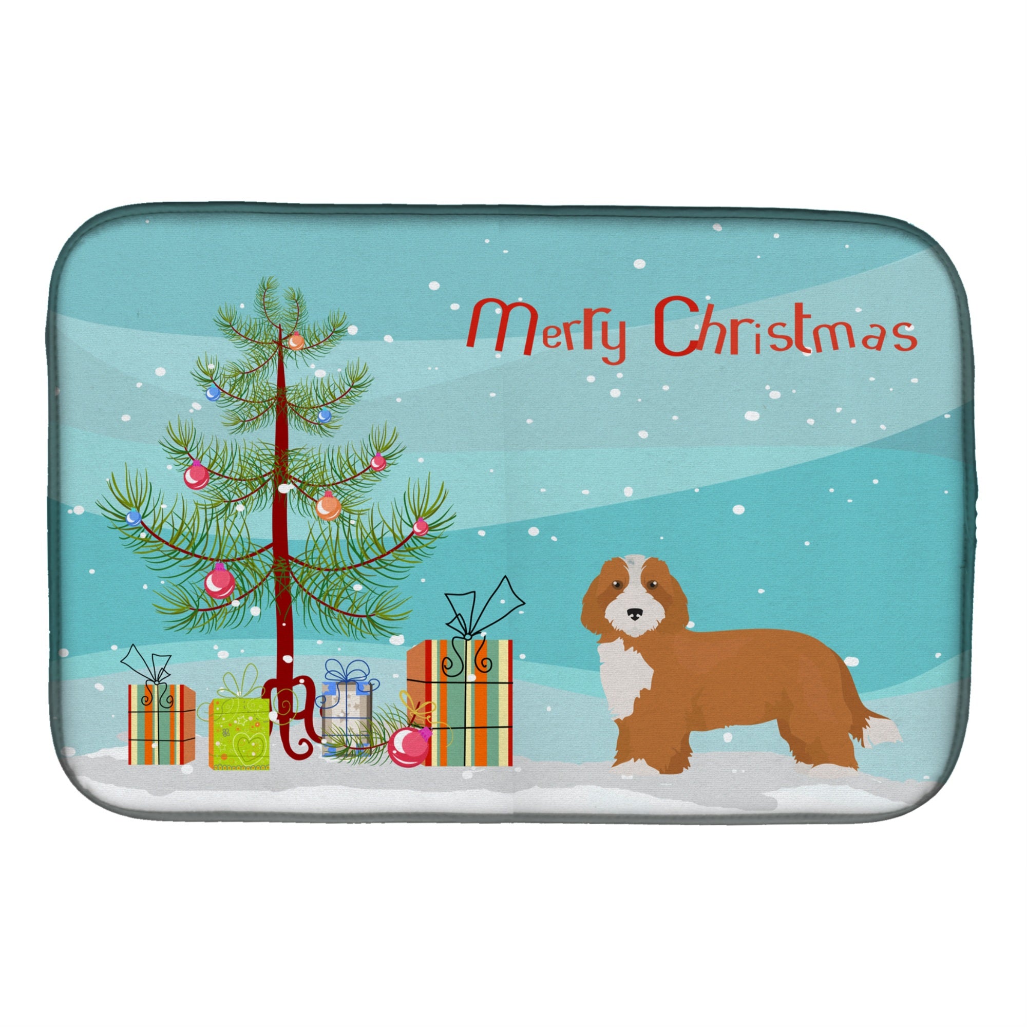 'Caroline'S Treasures Ck3827Ddm Doxiepoo #2 Christmas Tree Dish-Drying-Mats, 14 X 21, Multicolor''