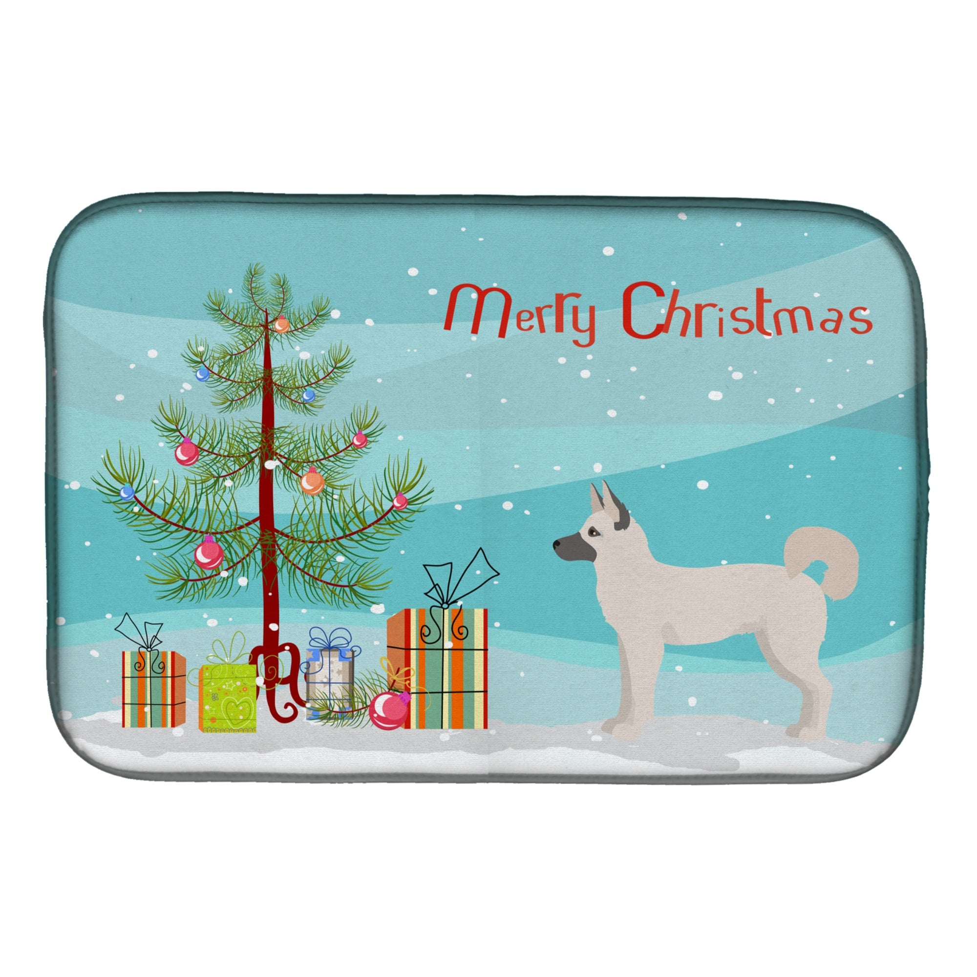 'Caroline'S Treasures Ck3830Ddm Gerberian Shepsky Christmas Tree Dish-Drying-Mats, 14 X 21, Multicolor''