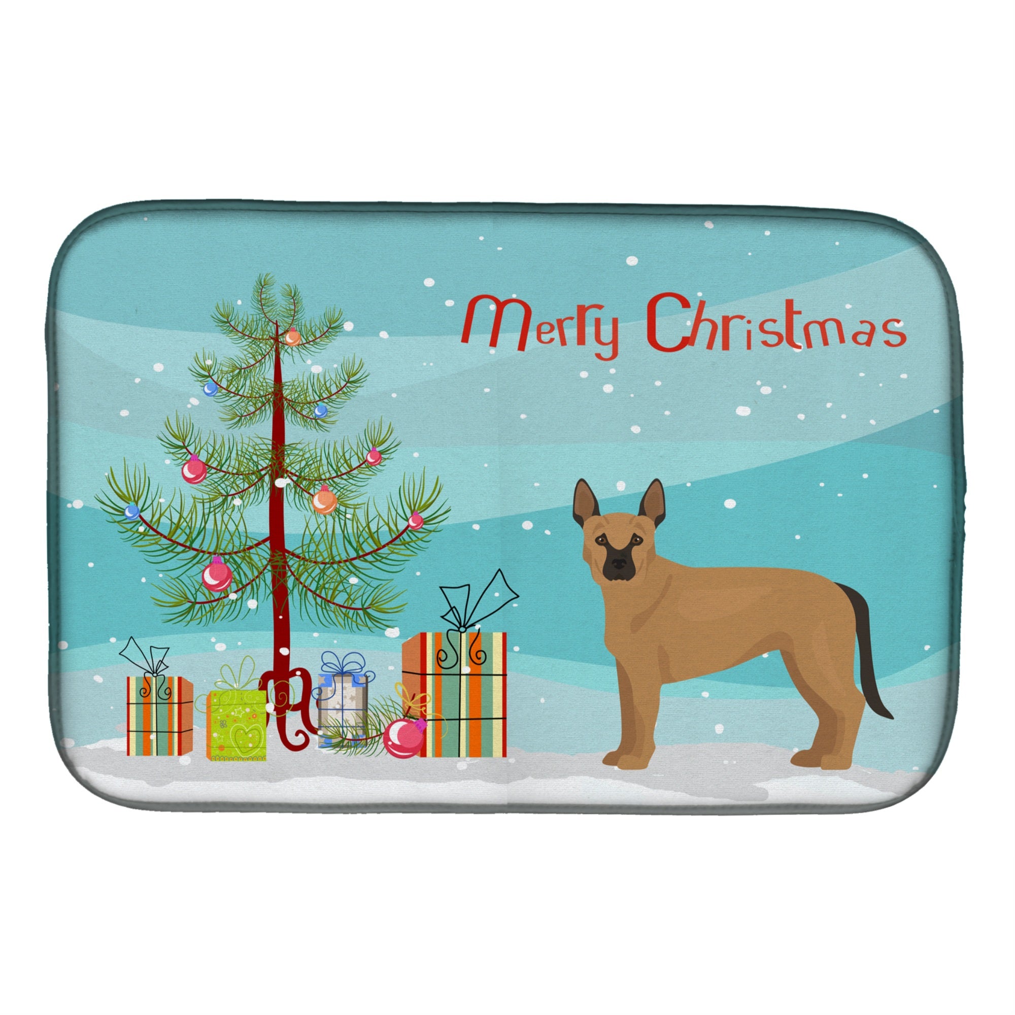 'Caroline'S Treasures Tan German Shepherd Mastiff Mix Christmas Tree Dish-Drying-Mats, 14 X 21, Multicolor''