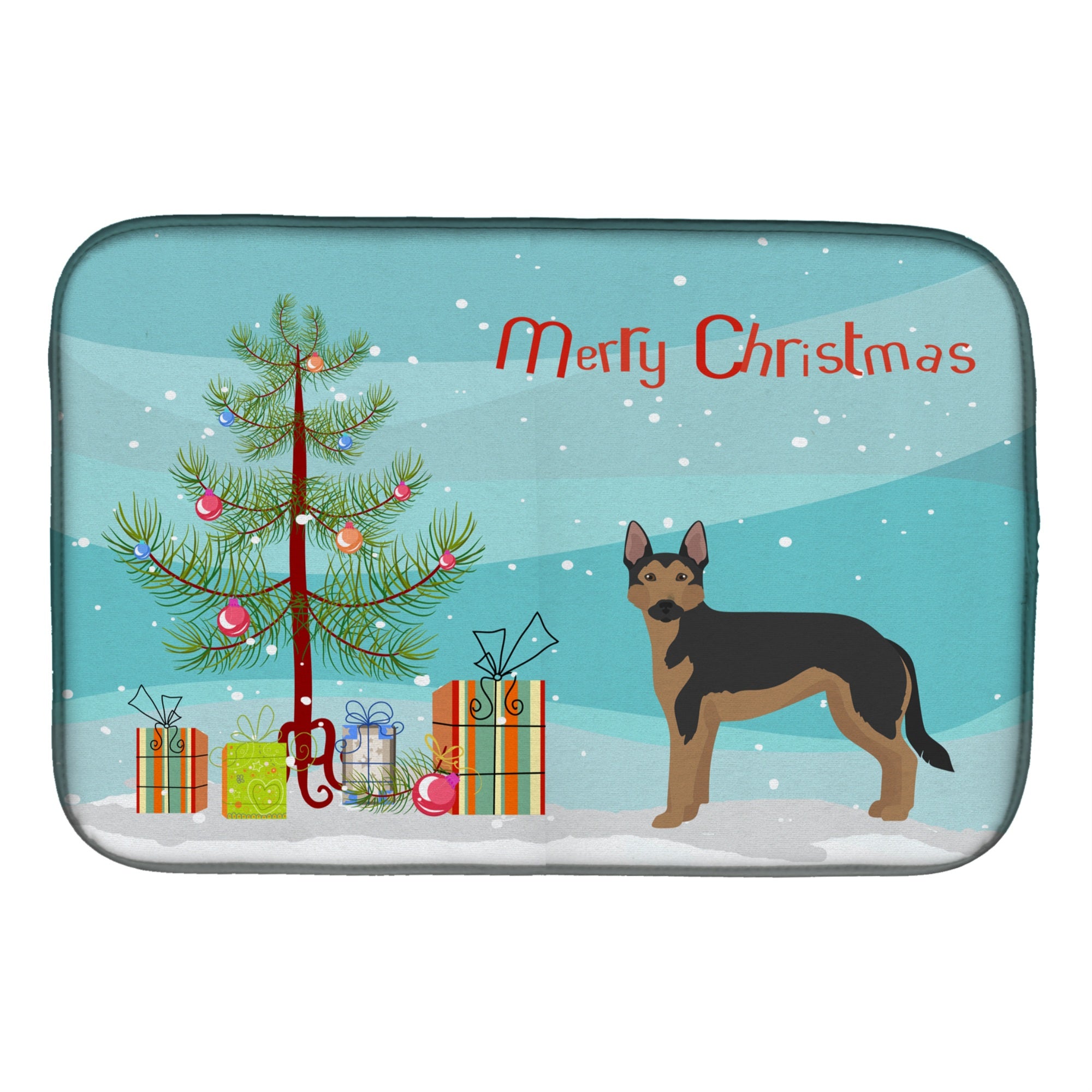 'Caroline'S Treasures Ck3835Ddm German Sheprador #2 Christmas Tree Dish-Drying-Mats, 14 X 21, Multicolor''