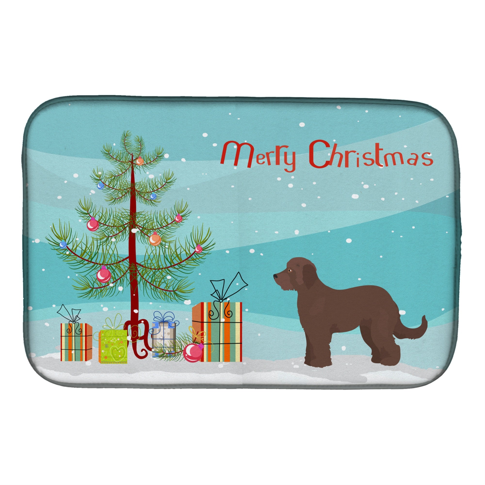 'Caroline'S Treasures Ck3838Ddm Brown Goldendoodle Christmas Tree Dish-Drying-Mats, 14 X 21, Multicolor''