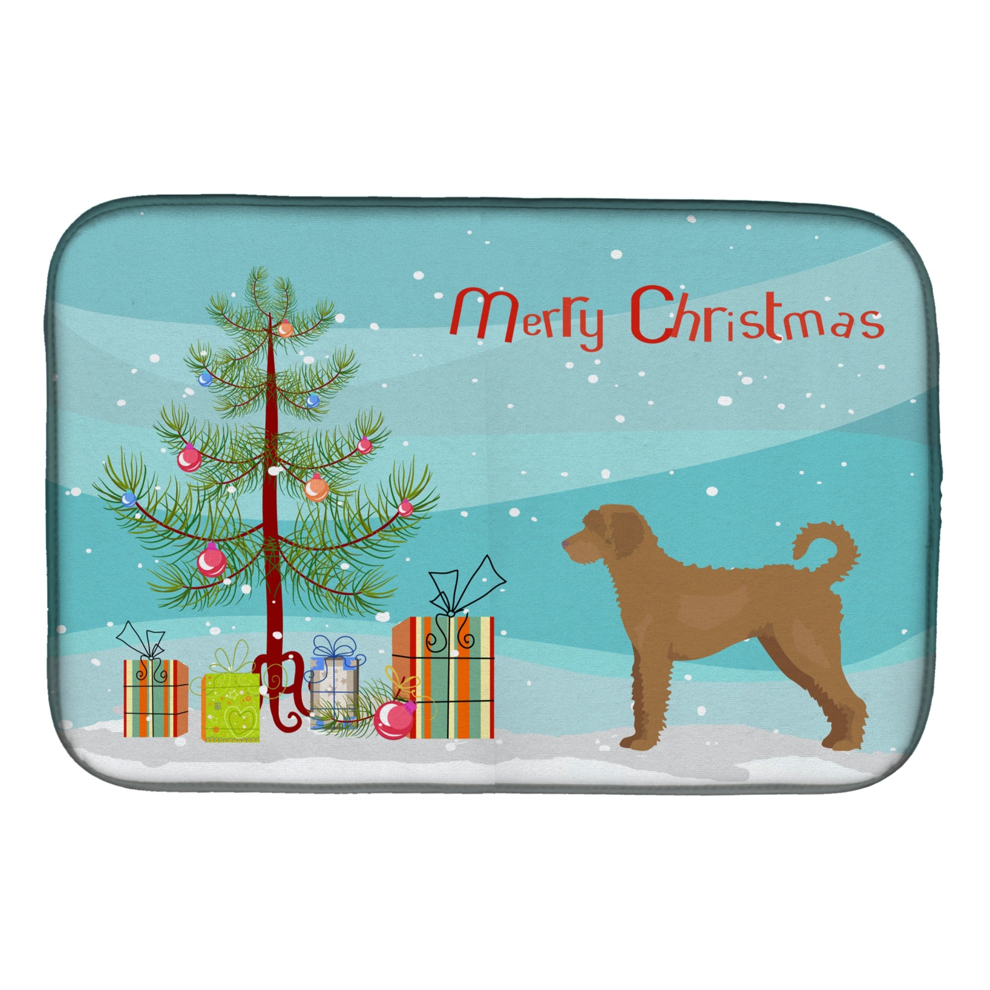 'Caroline'S Treasures Ck3846Ddm Tan Labradoodle Christmas Tree Dish-Drying-Mats, 14 X 21, Multicolor''