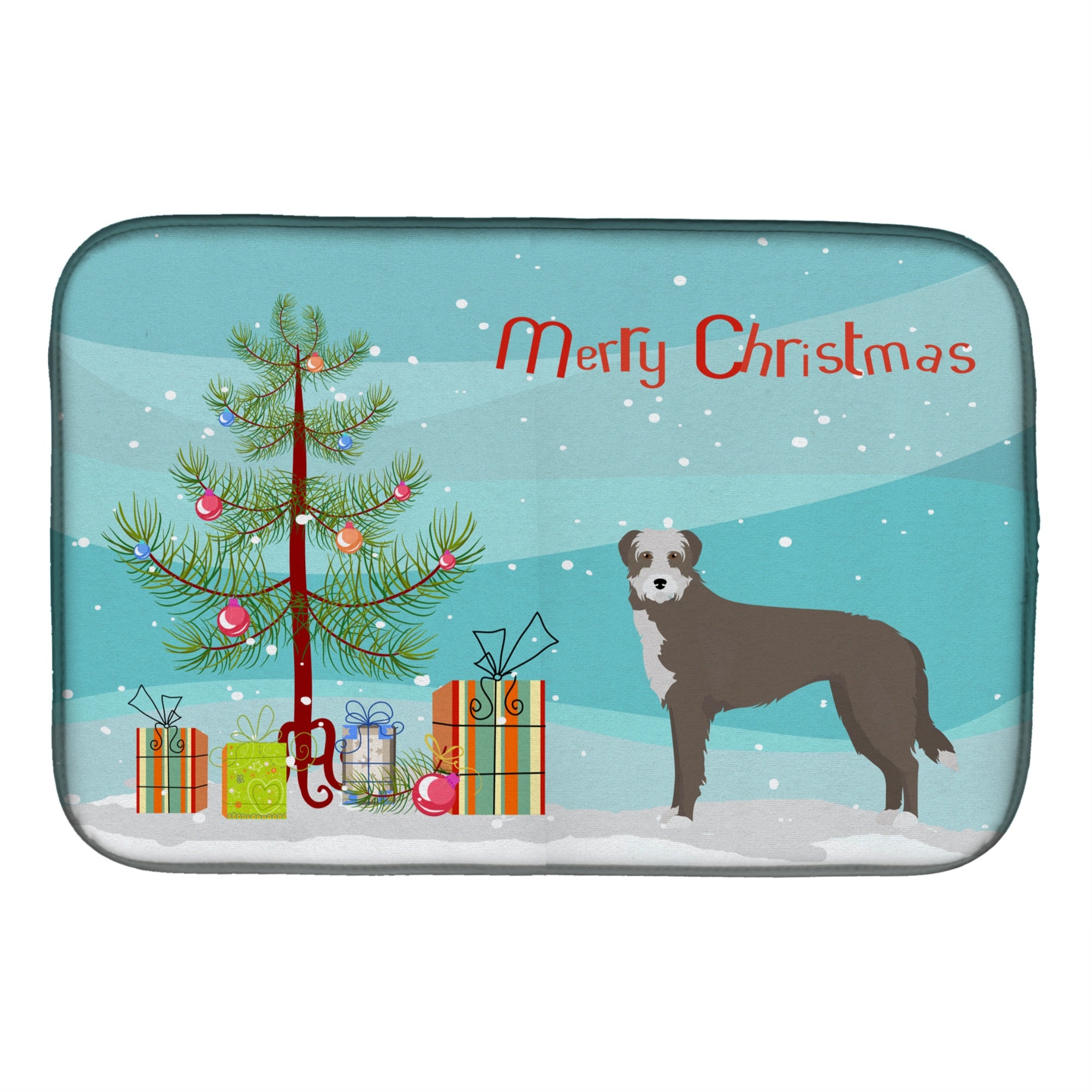 'Caroline'S Treasures Ck3850Ddm Lurcher #1 Christmas Tree Dish-Drying-Mats, 14 X 21, Multicolor''