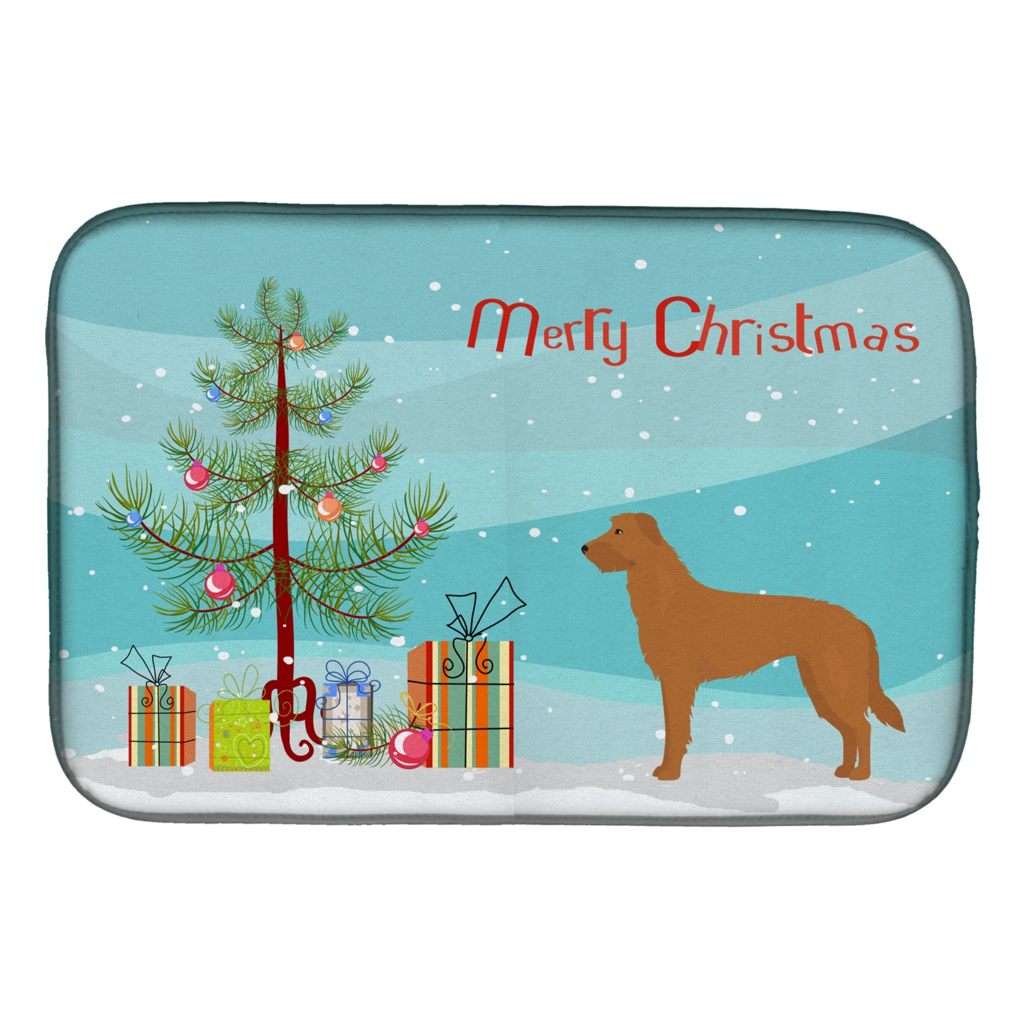 'Caroline'S Treasures Ck3851Ddm Lurcher #2 Christmas Tree Dish-Drying-Mats, 14 X 21, Multicolor''