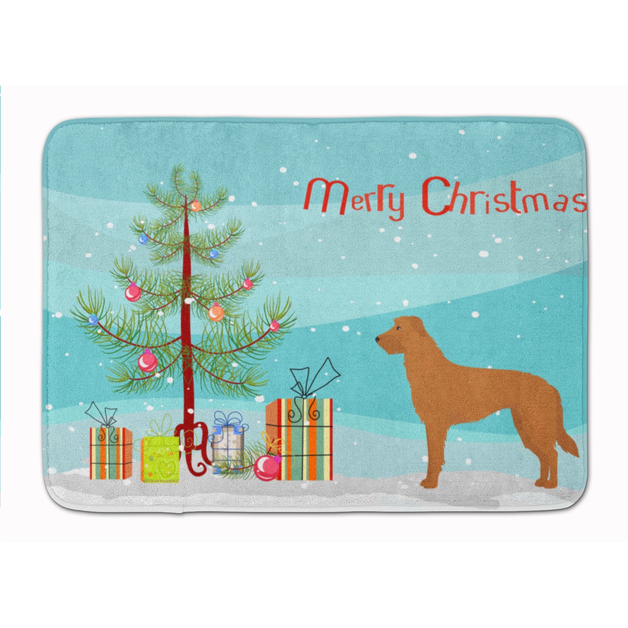 'Caroline'S Treasures Lurcher #2 Christmas Tree Machine Washable Memory Foam Mat Doormats, Multicolor''