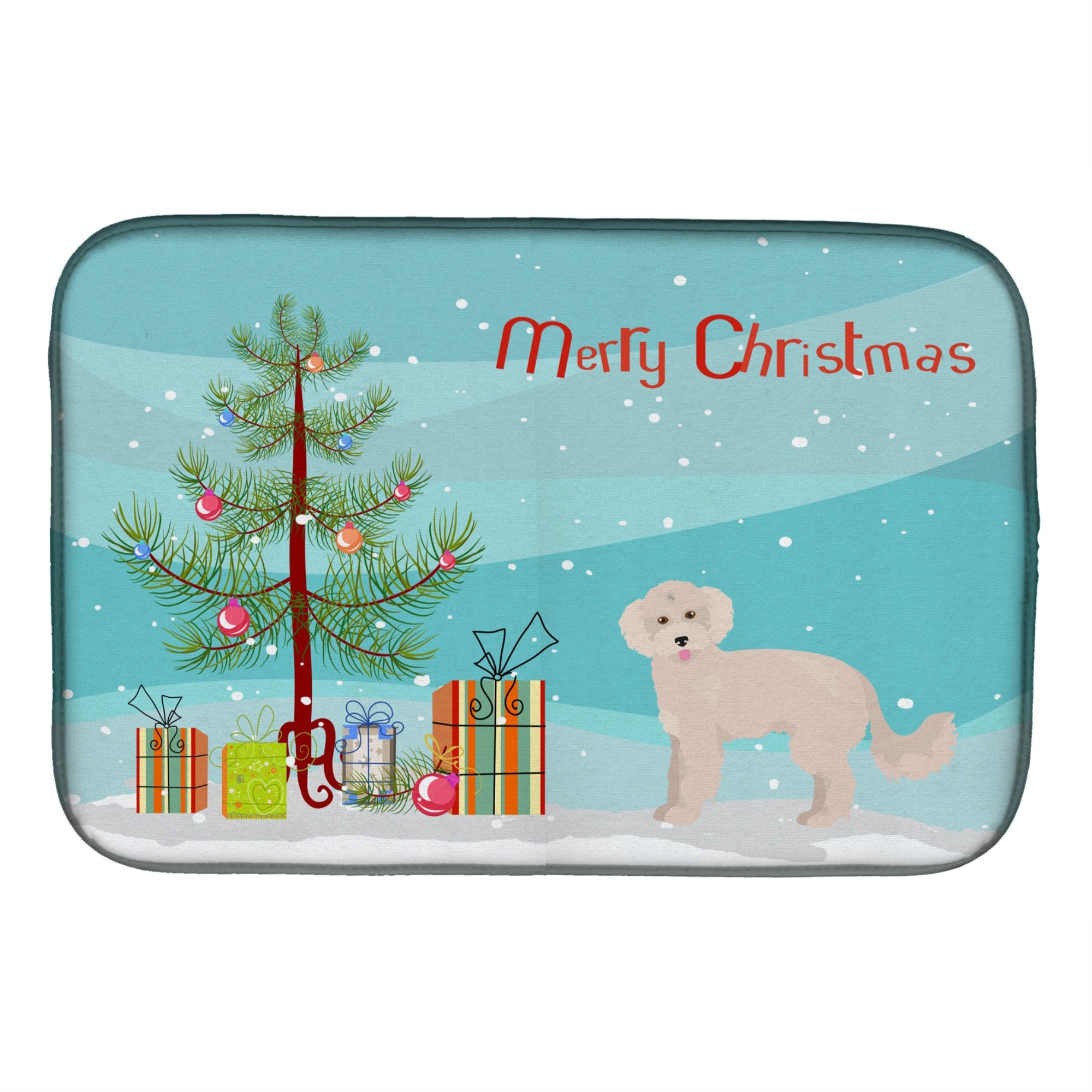 'Caroline'S Treasures Ck3854Ddm Maltipoo Christmas Tree Dish-Drying-Mats, 14 X 21, Multicolor''