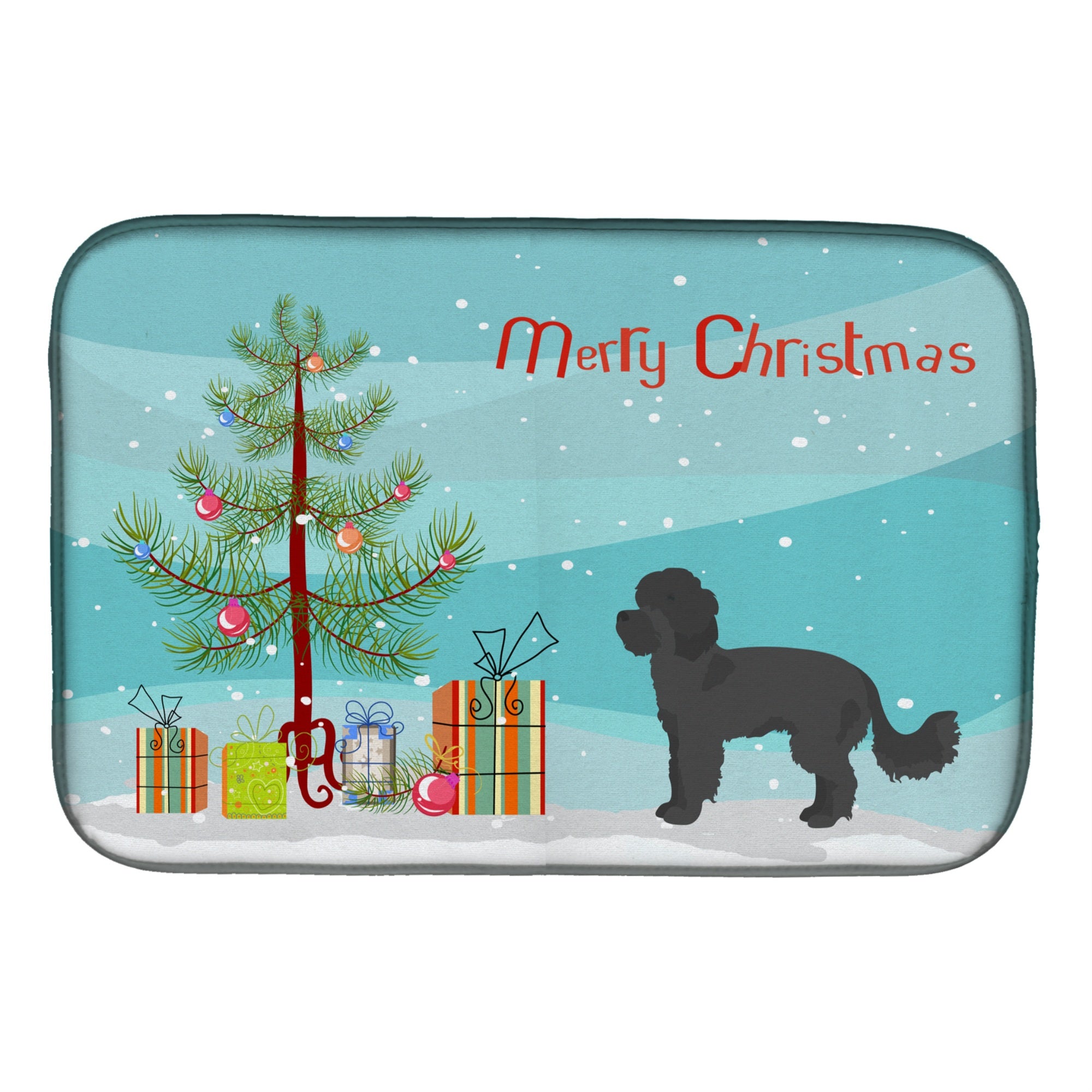 'Caroline'S Treasures Ck3855Ddm Black Maltipoo Christmas Tree Dish-Drying-Mats, 14 X 21, Multicolor''