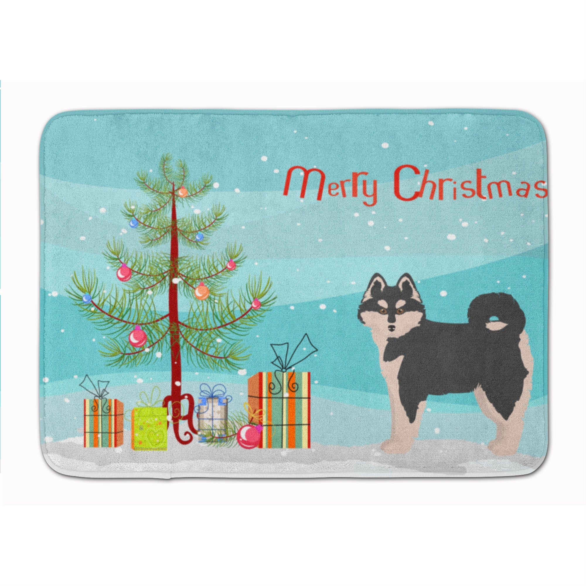 'Caroline'S Treasures Pomsky #1 Christmas Tree Machine Washable Memory Foam Mat Doormats, Multicolor''