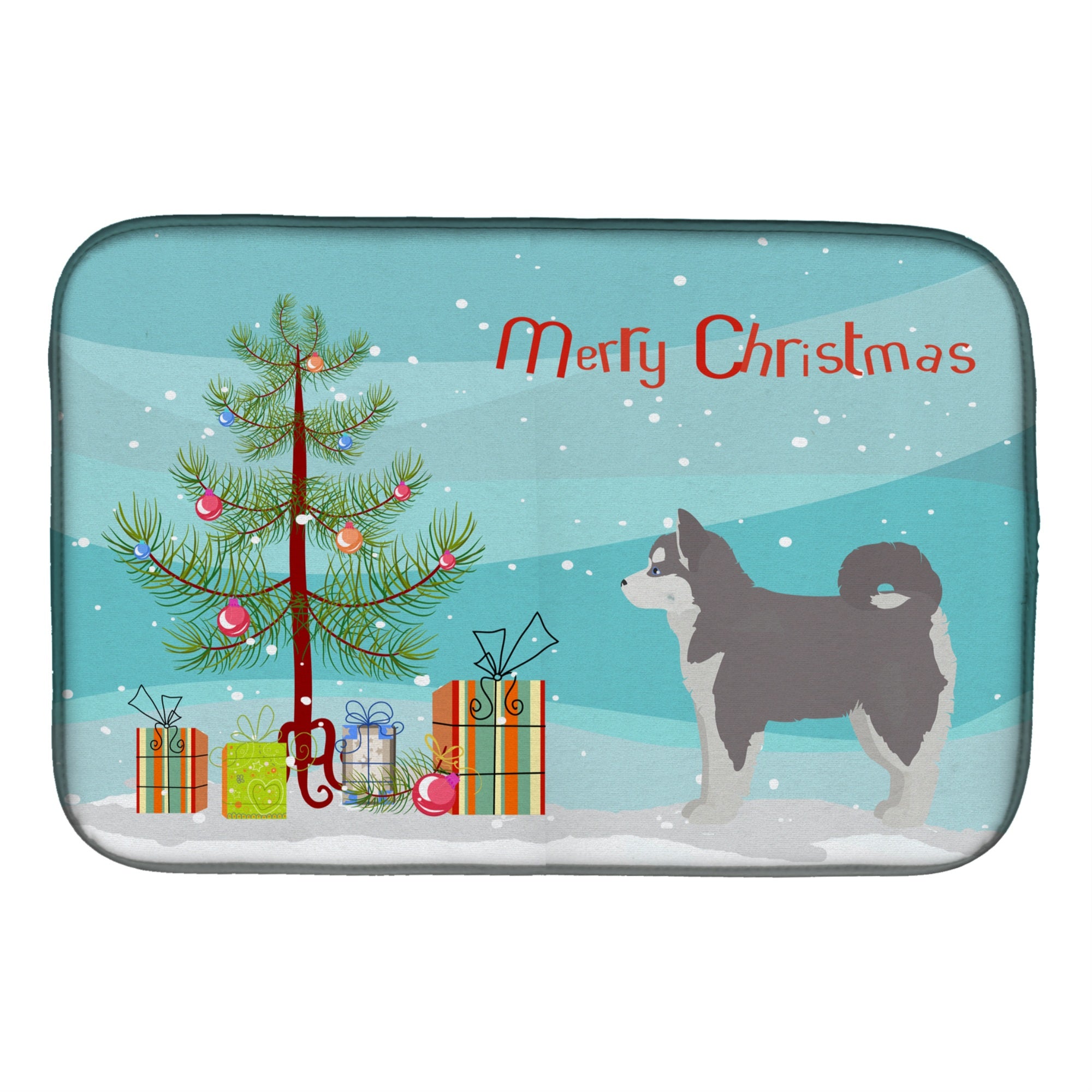 'Caroline'S Treasures Ck3862Ddm Pomsky #2 Christmas Tree Dish-Drying-Mats, 14 X 21, Multicolor''