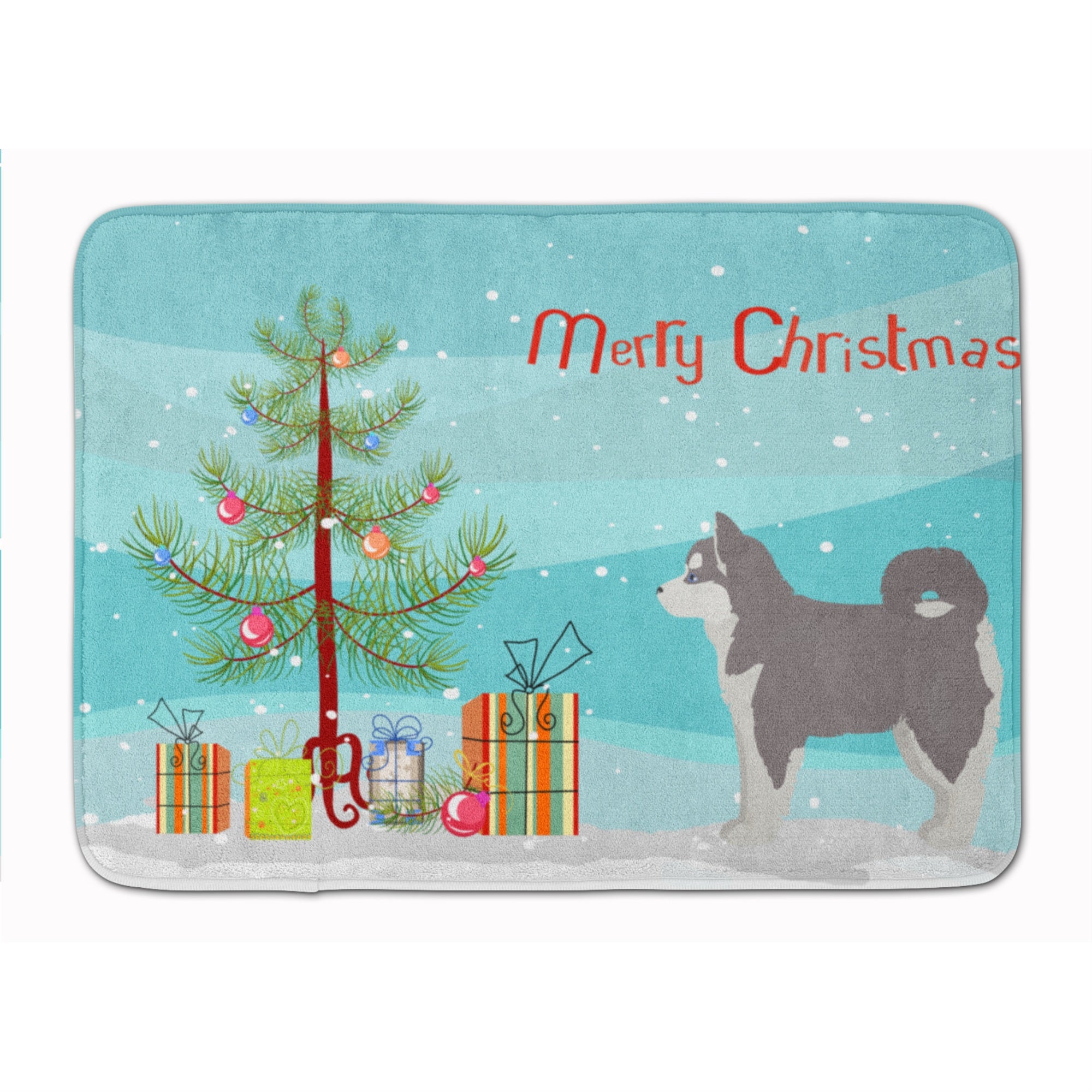 'Caroline'S Treasures Pomsky #2 Christmas Tree Machine Washable Memory Foam Mat Doormats, Multicolor''