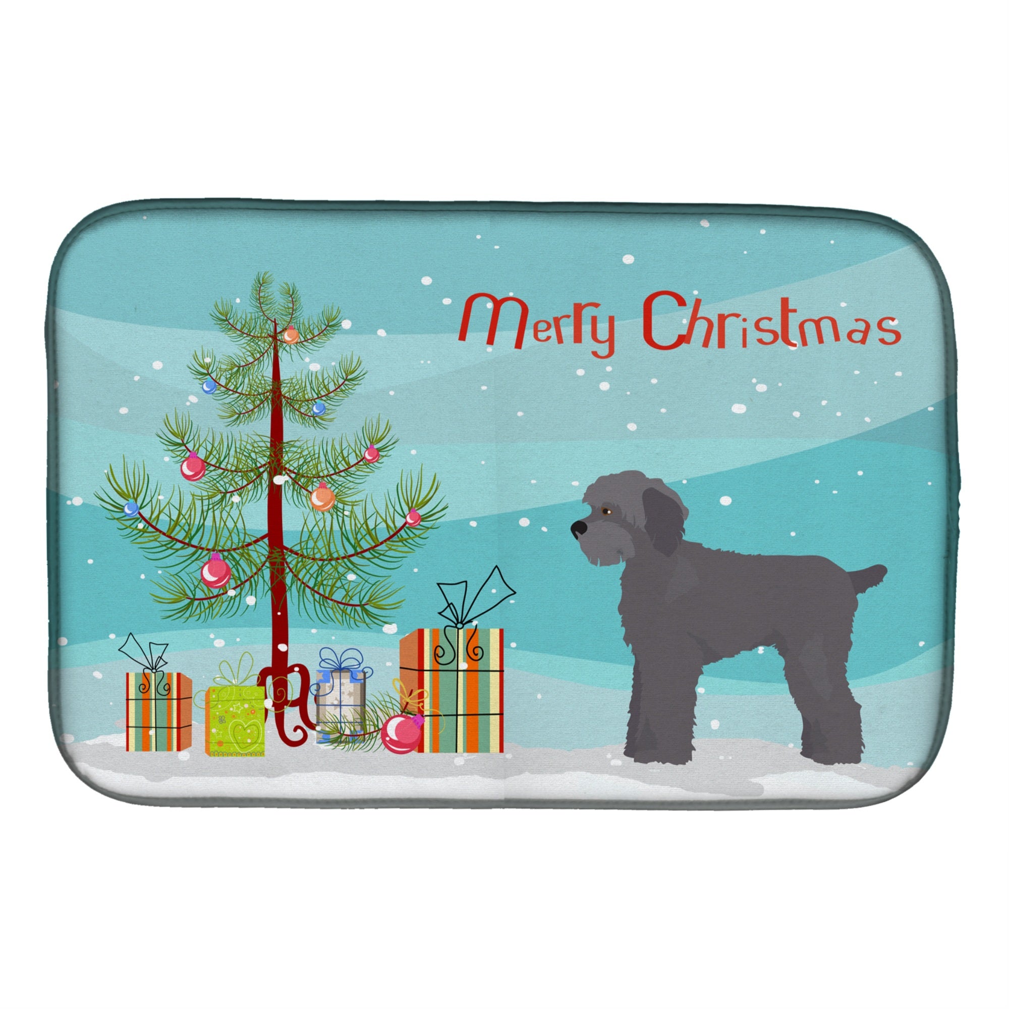 'Caroline'S Treasures Ck3865Ddm Grey Schnoodle Christmas Tree Dish-Drying-Mats, 14 X 21, Multicolor''
