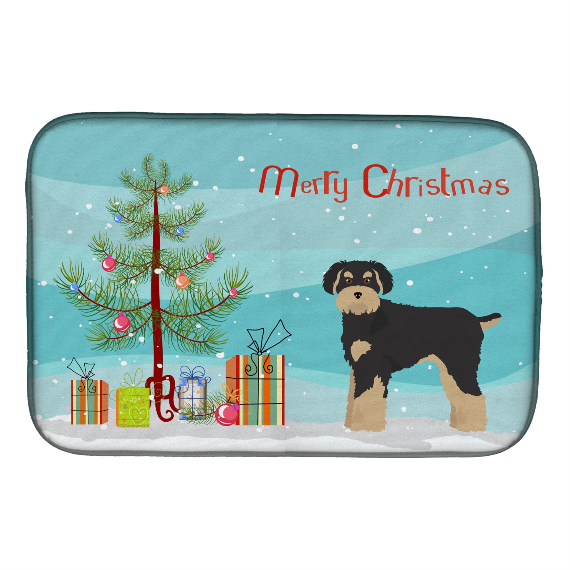 'Caroline'S Treasures Ck3866Ddm Schnoodle Christmas Tree Dish-Drying-Mats, 14 X 21, Multicolor''