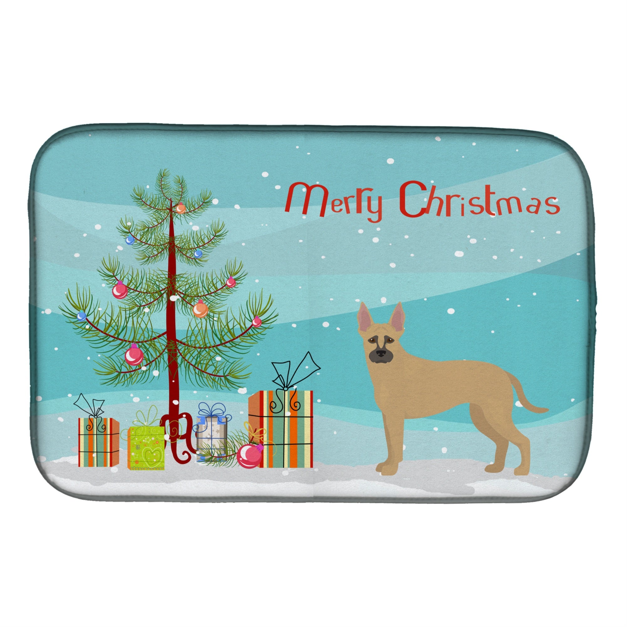 'Caroline'S Treasures Ck3870Ddm Shepherd Pit Mix #2 Christmas Tree Dish-Drying-Mats, 14 X 21, Multicolor''