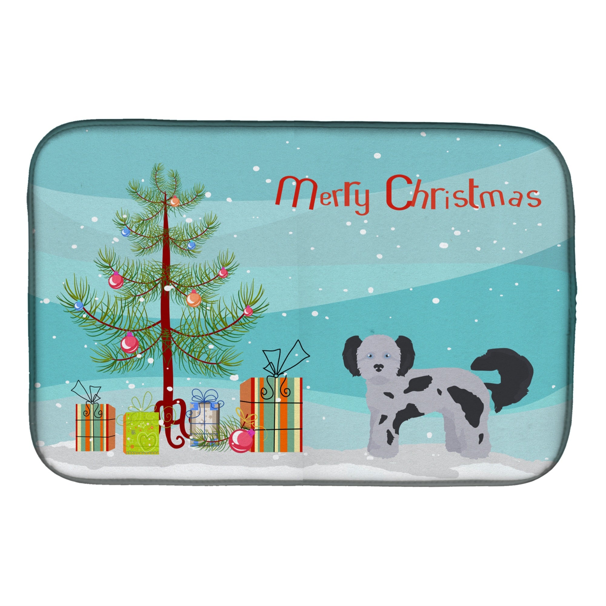 'Caroline'S Treasures Ck3872Ddm Shih Poo Christmas Tree Dish-Drying-Mats, 14 X 21, Multicolor''
