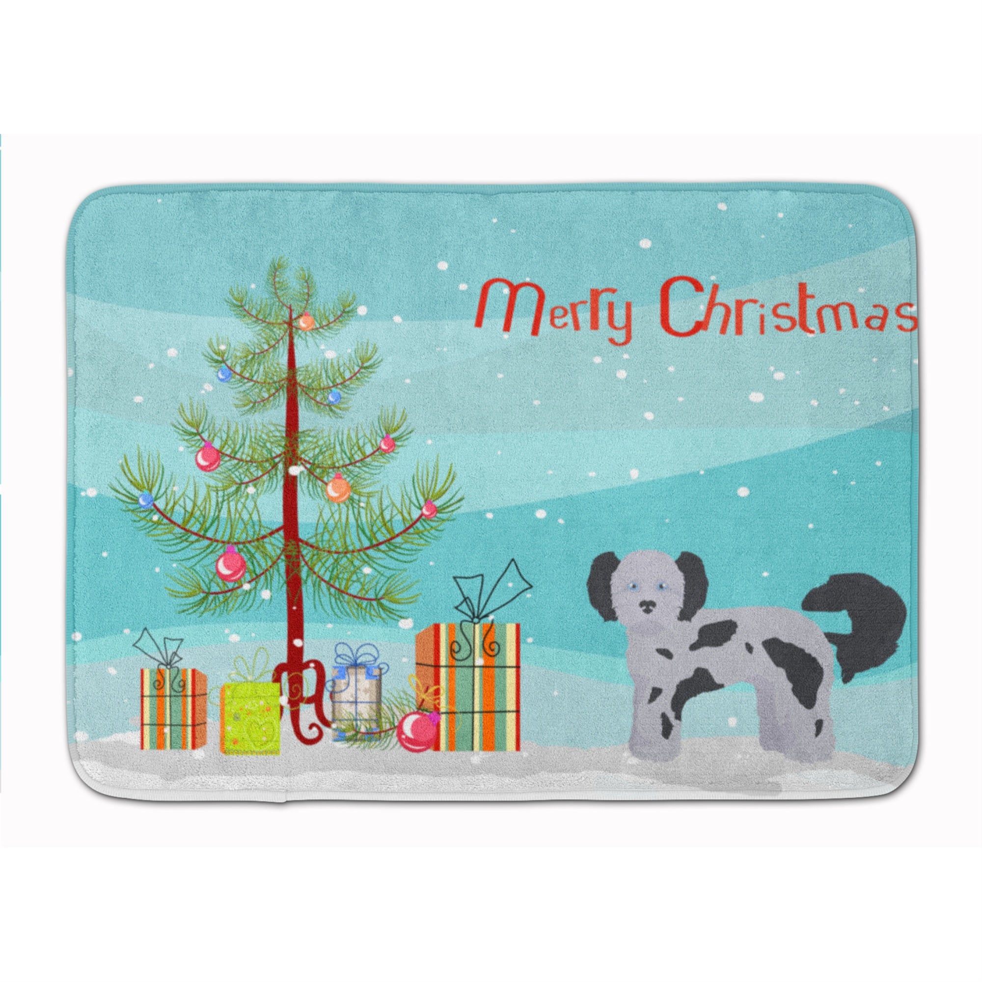 'Caroline'S Treasures Shih Poo Christmas Tree Machine Washable Memory Foam Mat Doormats, Multicolor''