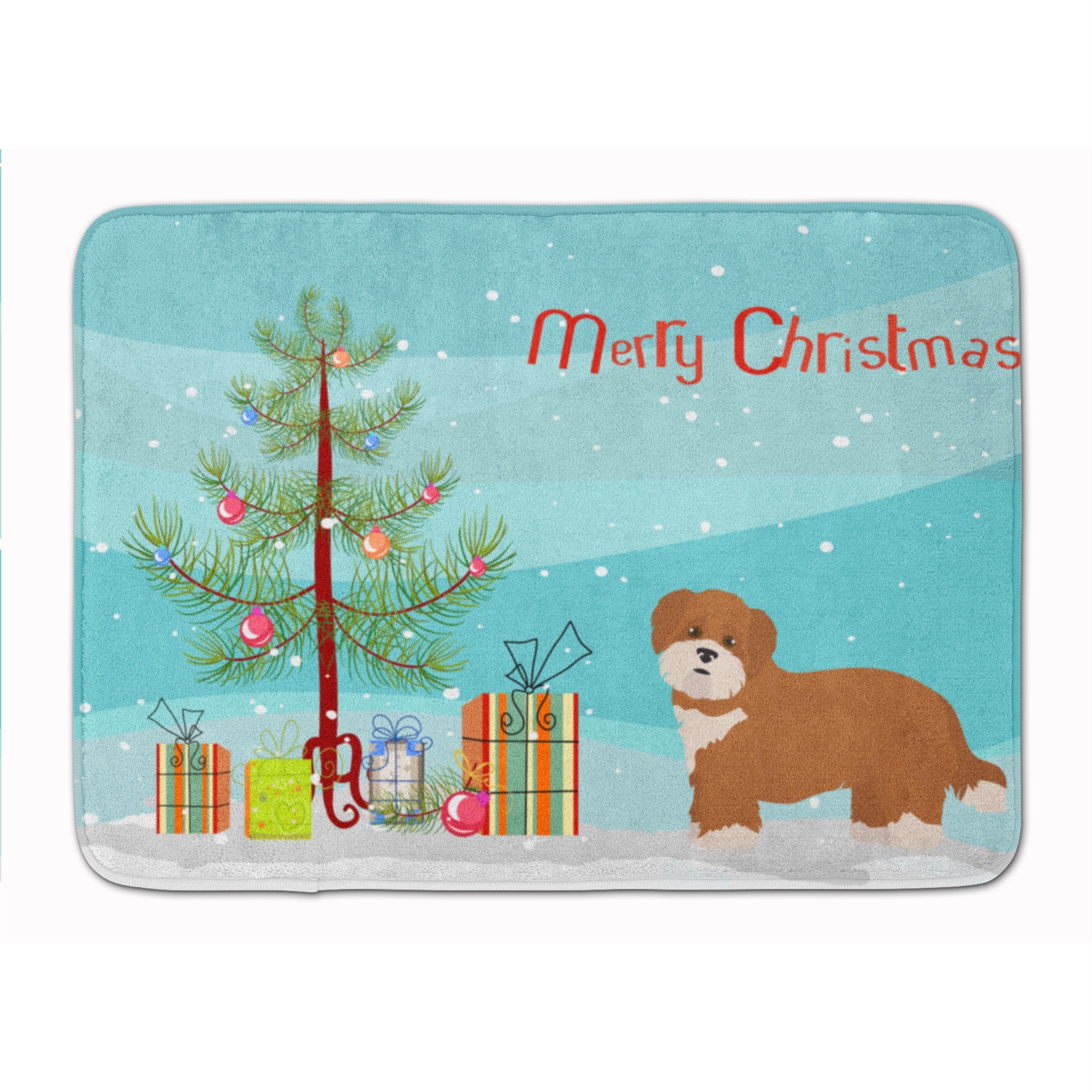 'Caroline'S Treasures Shorkie #2 Christmas Tree Machine Washable Memory Foam Mat Doormats, Multicolor''