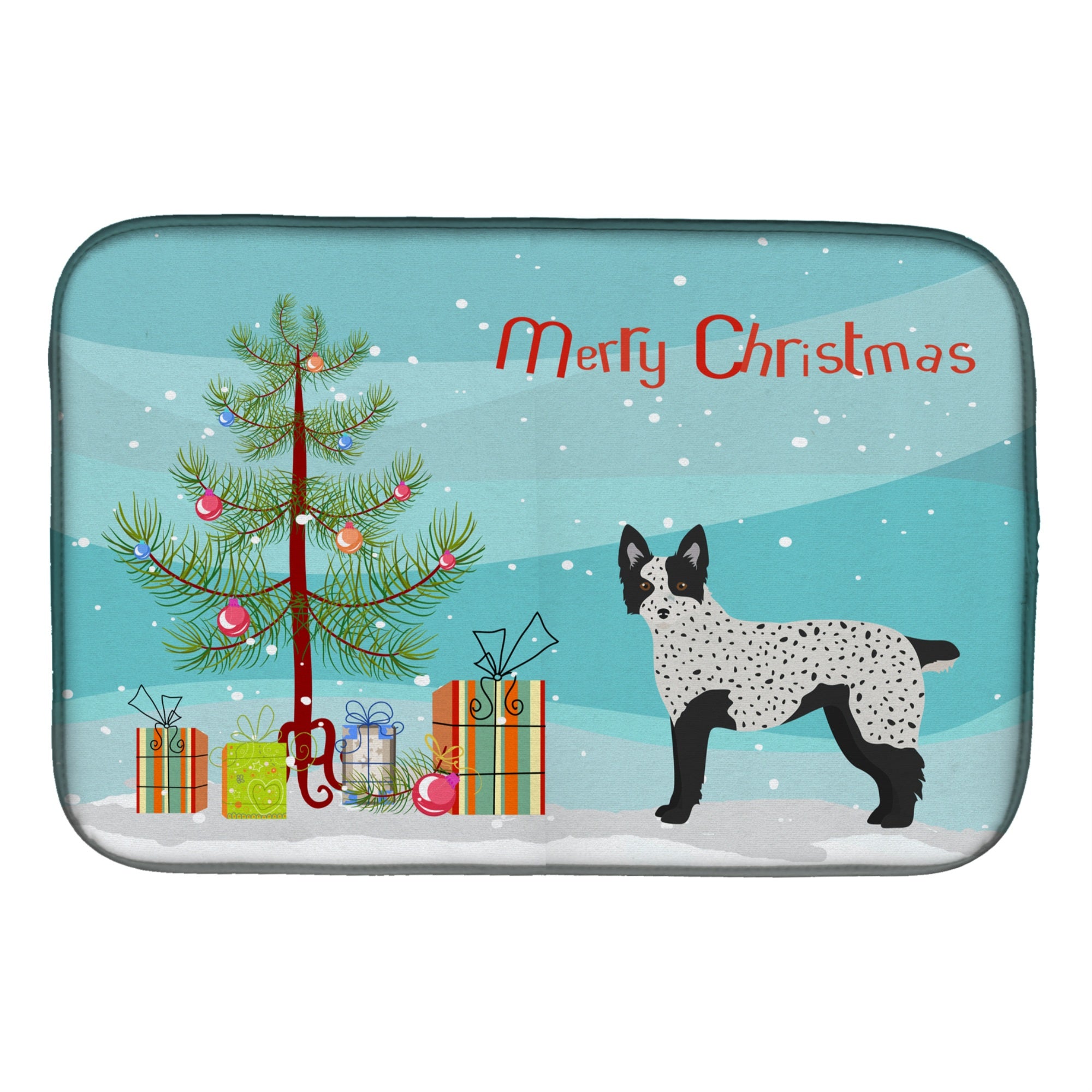 'Caroline'S Treasures Ck3877Ddm Texas Heeler Christmas Tree Dish-Drying-Mats, 14 X 21, Multicolor''