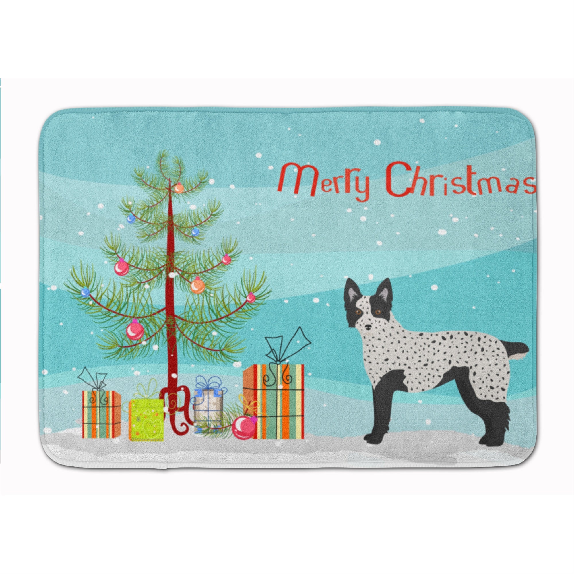 'Caroline'S Treasures Texas Heeler Christmas Tree Machine Washable Memory Foam Mat Doormats, Multicolor''