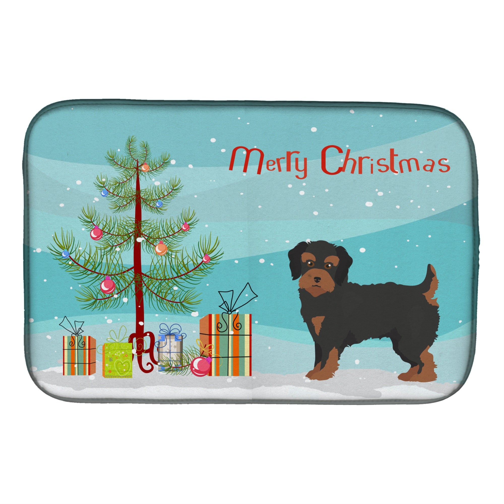 'Caroline'S Treasures Ck3882Ddm Yorkiepoo #1 Christmas Tree Dish-Drying-Mats, 14 X 21, Multicolor''