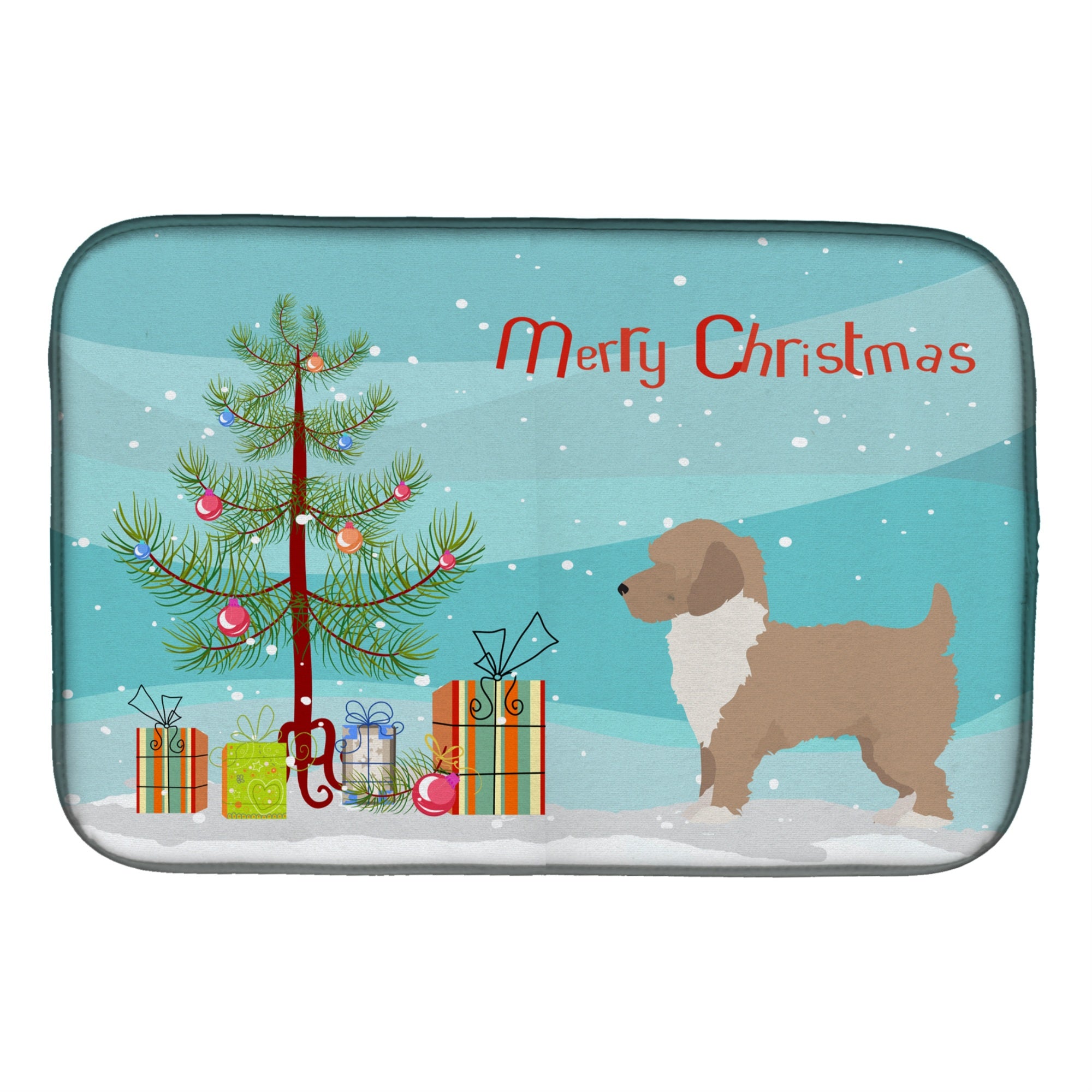'Caroline'S Treasures Ck3883Ddm Yorkiepoo #2 Christmas Tree Dish-Drying-Mats, 14 X 21, Multicolor''