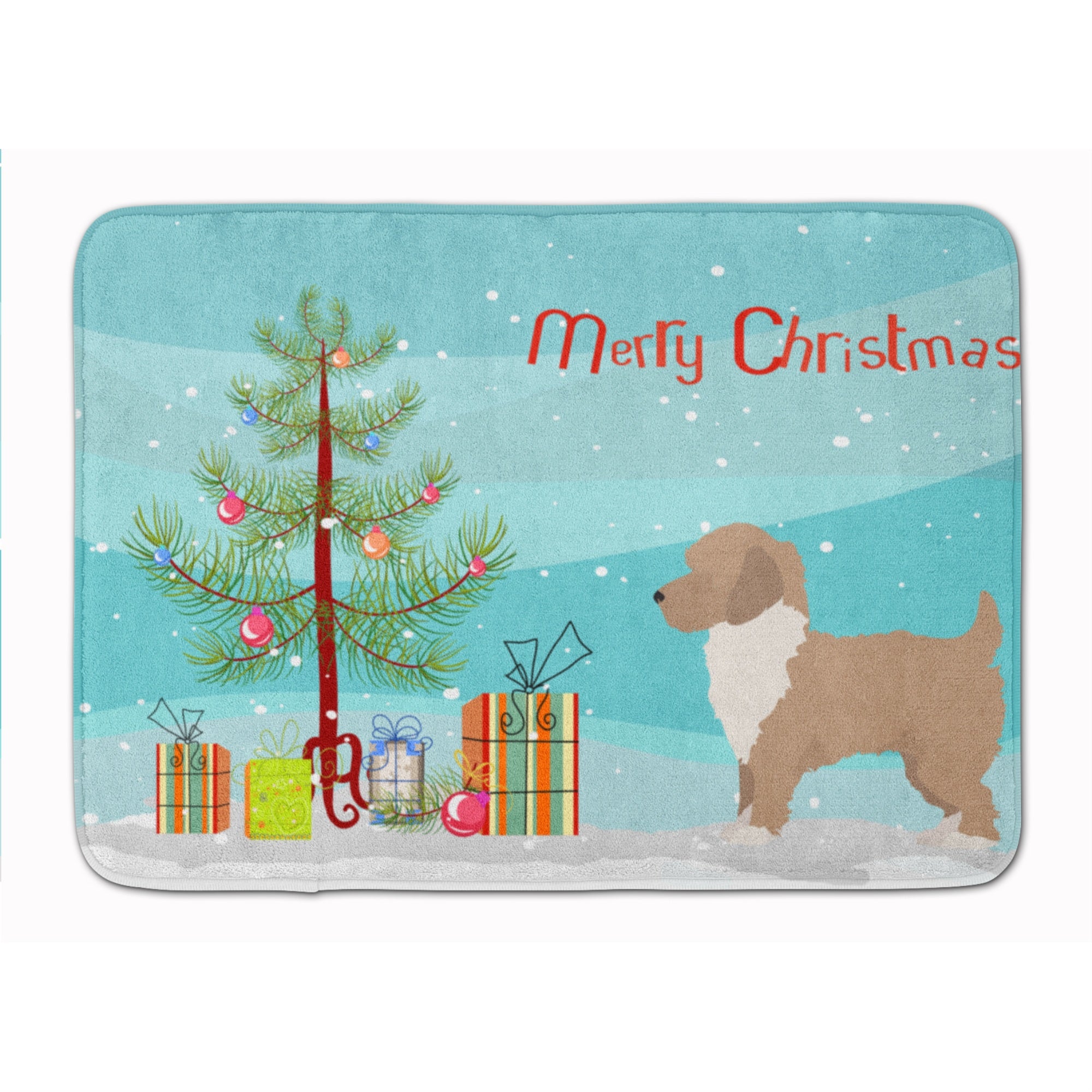 'Caroline'S Treasures Yorkiepoo #2 Christmas Tree Machine Washable Memory Foam Mat Doormats, Multicolor''