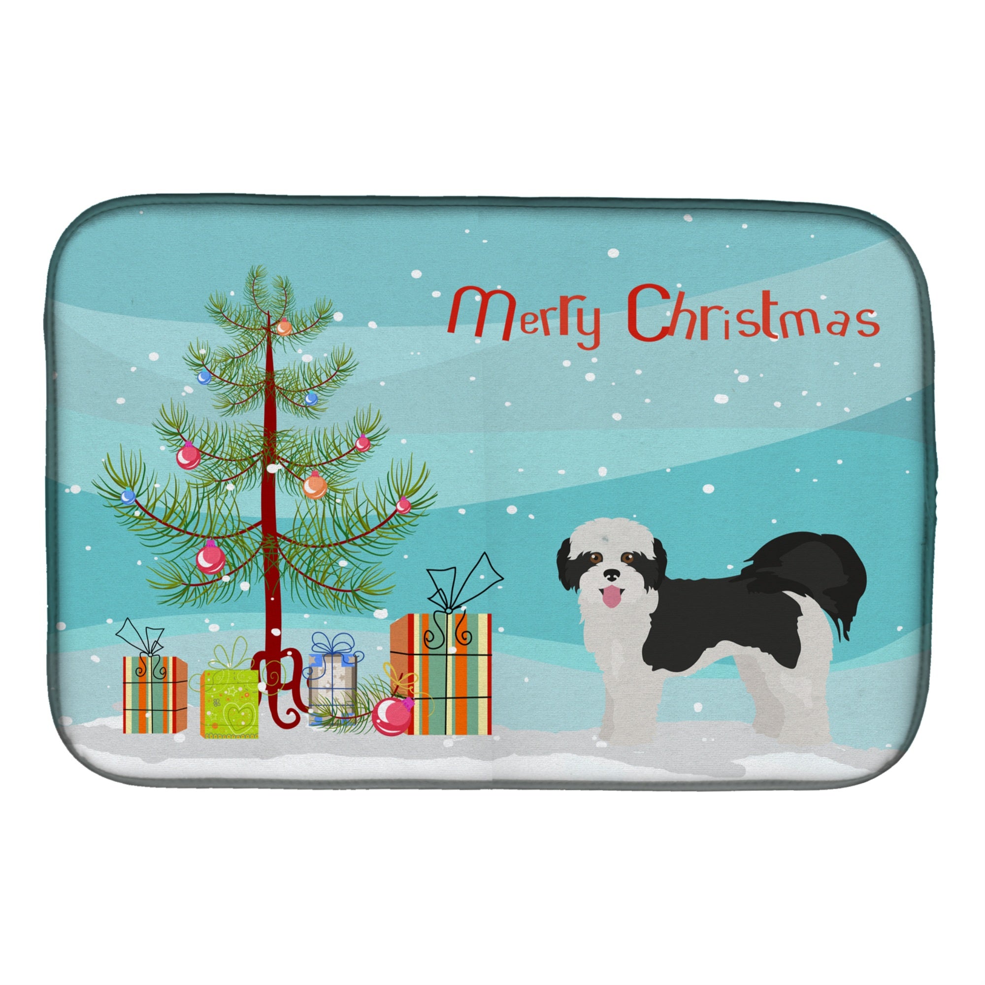 'Caroline'S Treasures Ck3885Ddm Zuchon #2 Christmas Tree Dish-Drying-Mats, 14 X 21, Multicolor''