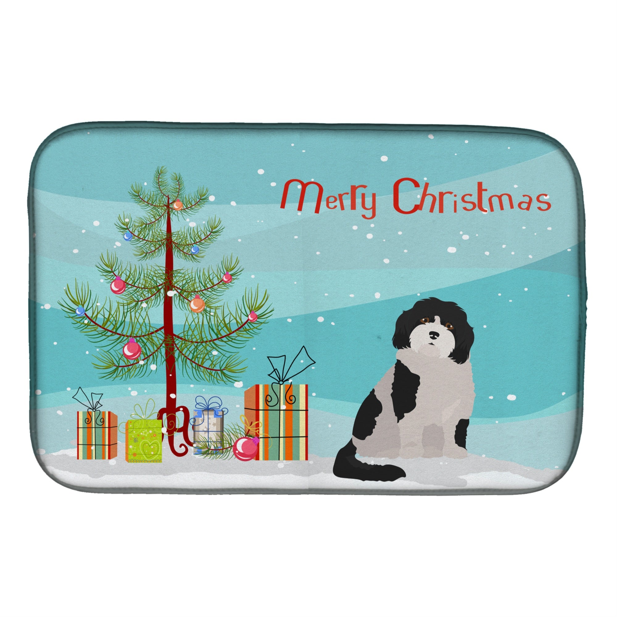 Carolines Treasures CK3888DDM Cavachon #3 Christmas Tree dishdryingmats 14 x 21 Multicolor