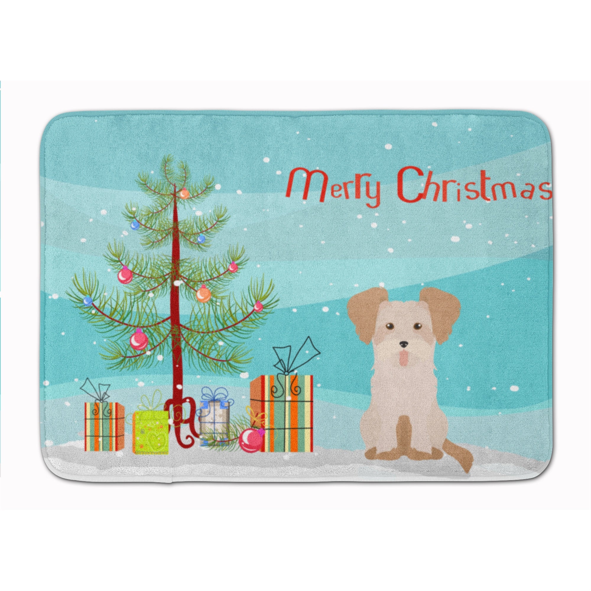 'Caroline'S Treasures Morkie #3 Christmas Tree Machine Washable Memory Foam Mat Doormats, Multicolor''
