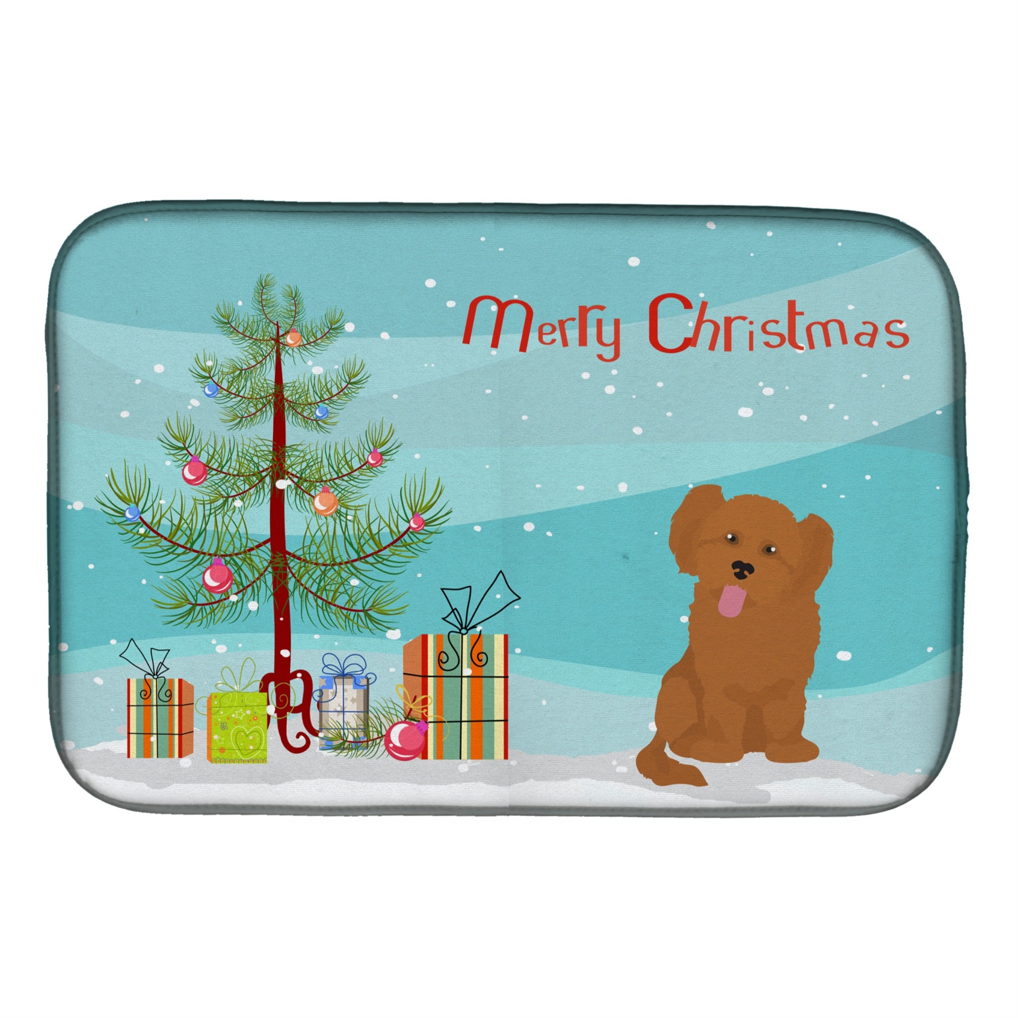 'Caroline'S Treasures Ck3891Ddm Shih Poo #3 Christmas Tree Dish-Drying-Mats, 14 X 21, Multicolor''