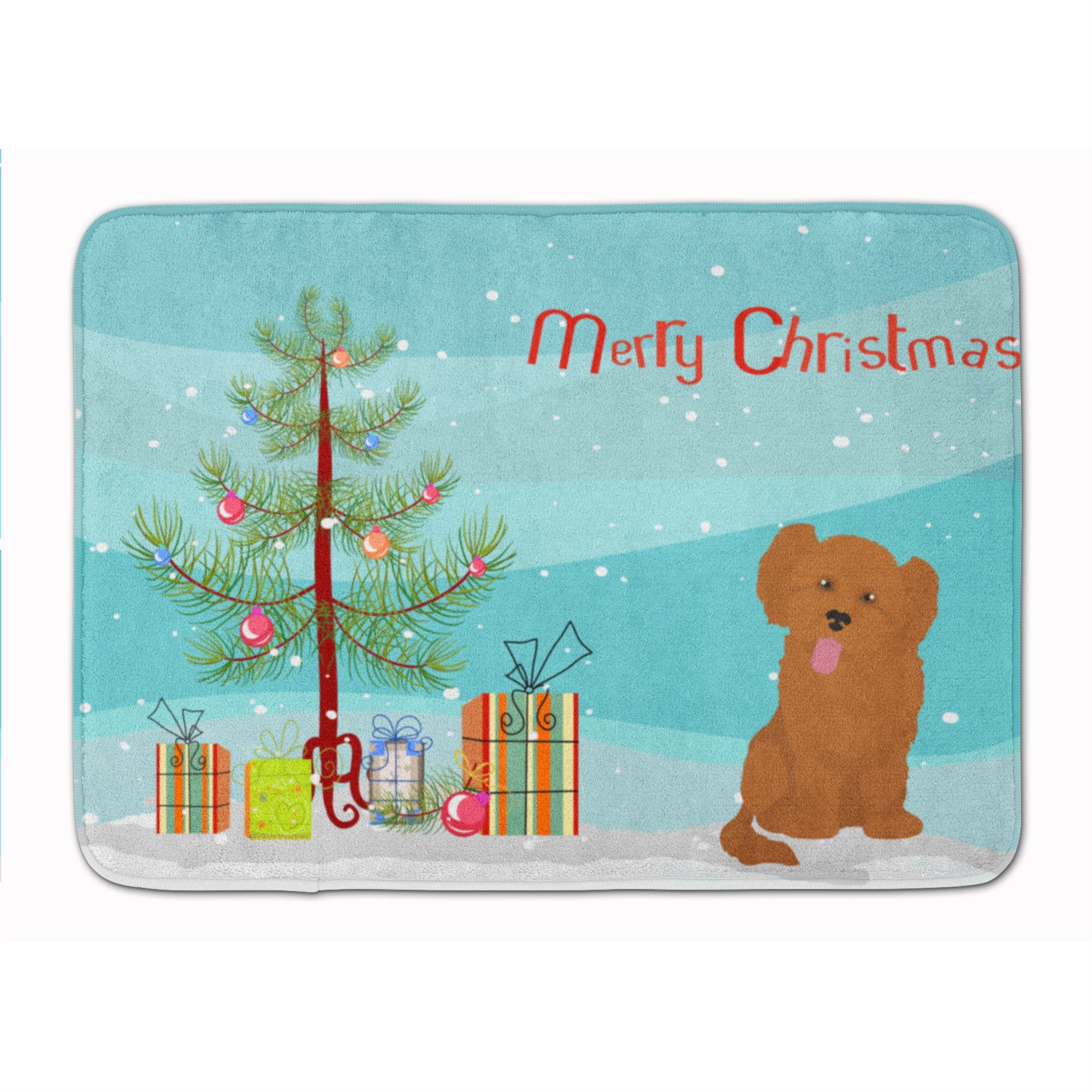 'Caroline'S Treasures Shih Poo #3 Christmas Tree Machine Washable Memory Foam Mat Doormats, Multicolor''