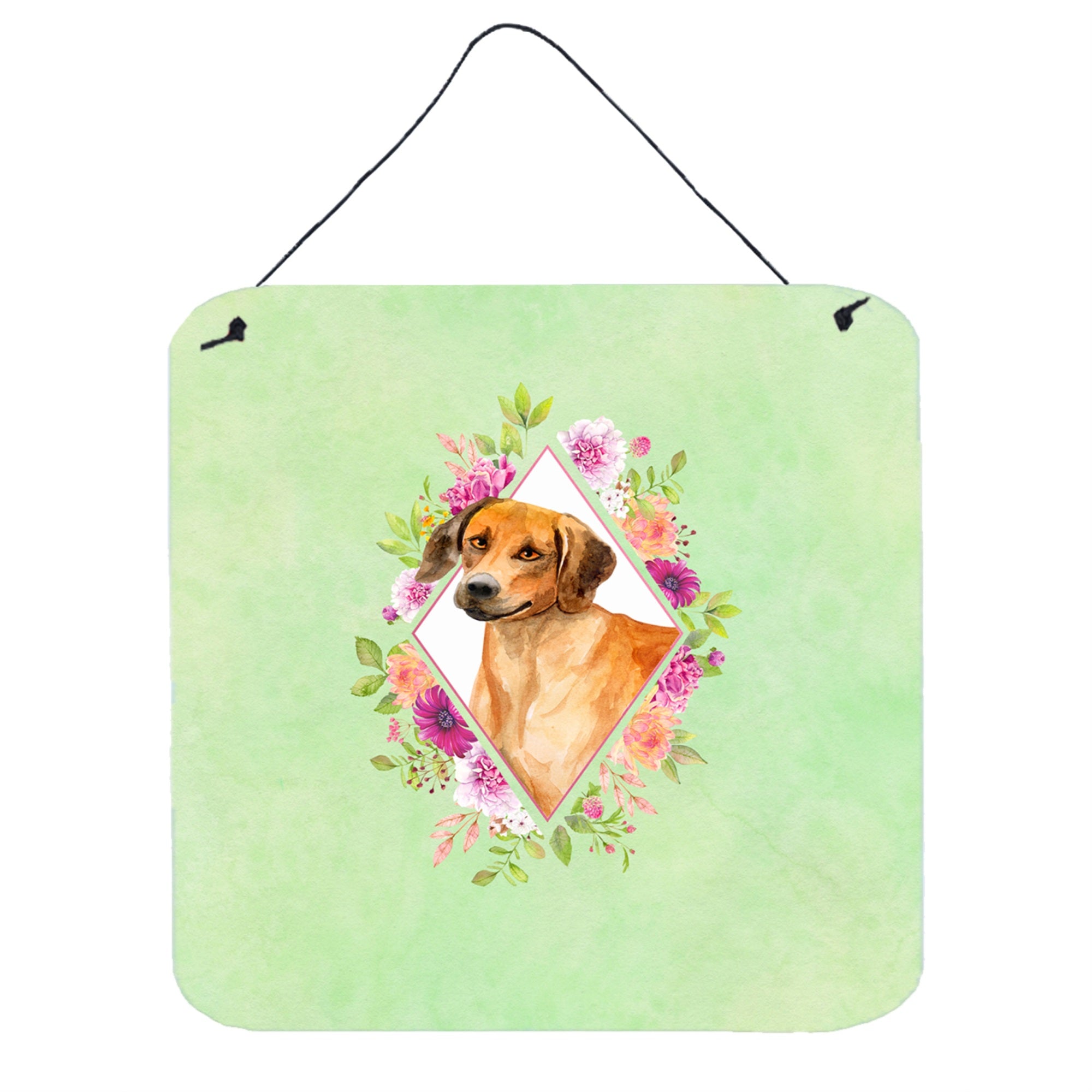 'Caroline'S Treasures Rhodesian Ridgeback Green Flowers Door Hanging Prints Wall-Decor, Multicolor''
