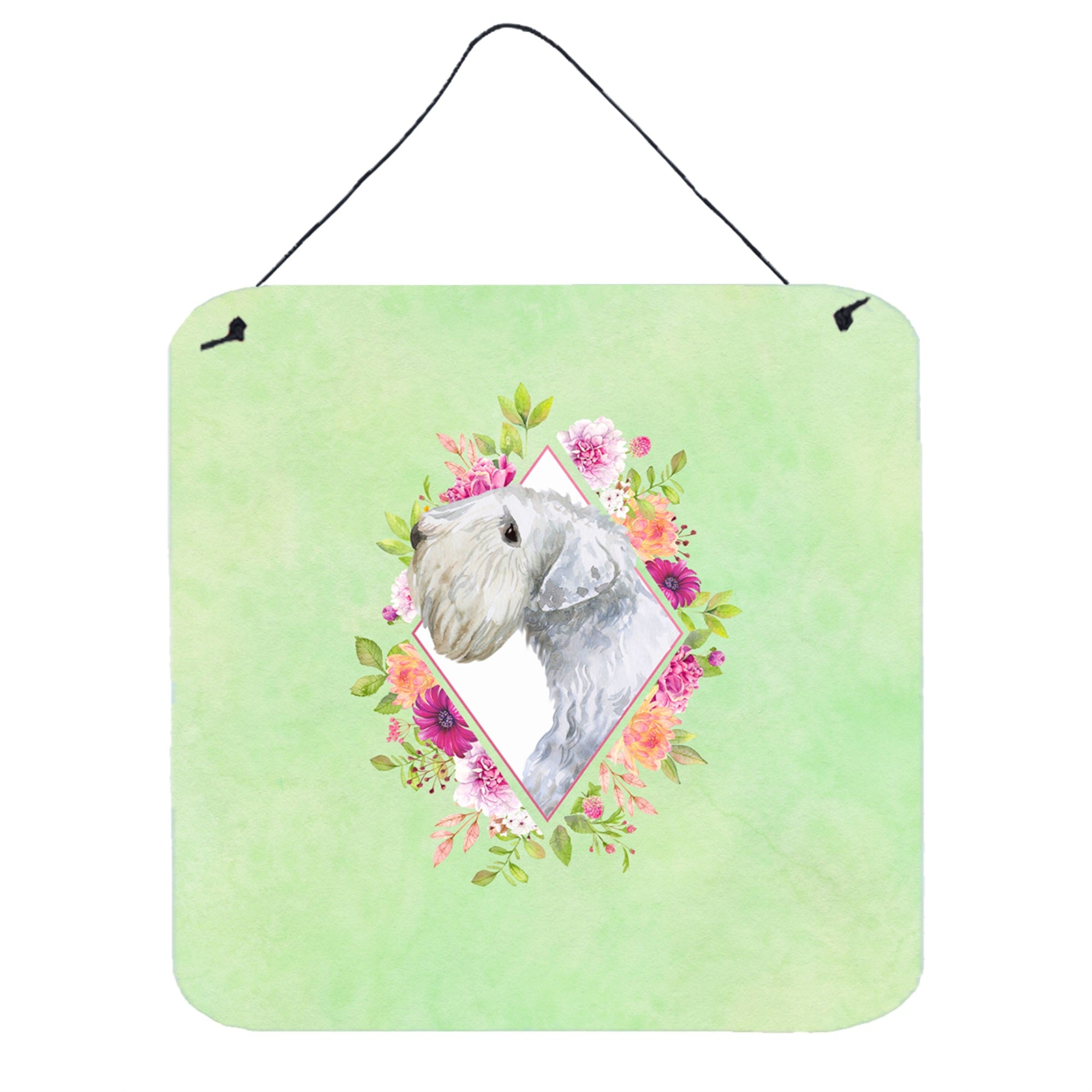 'Caroline'S Treasures Sealyham Terrier Green Flowers Door Hanging Prints Wall-Decor, Multicolor''