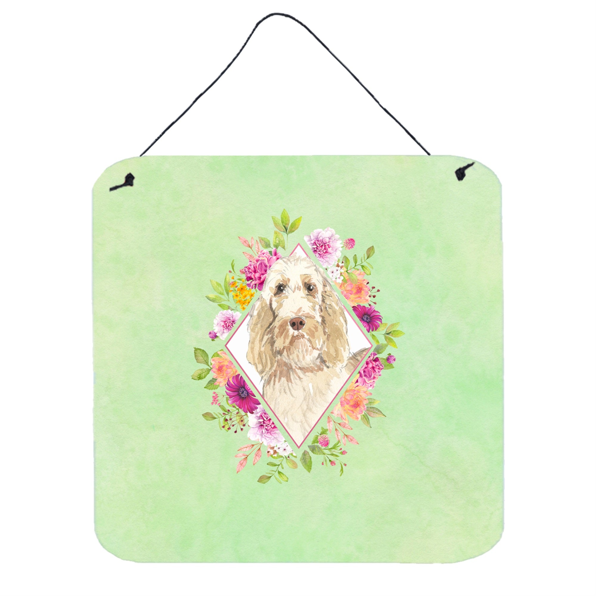 'Caroline'S Treasures Spinone Italiano Green Flowers Door Hanging Prints Wall-Decor, Multicolor''