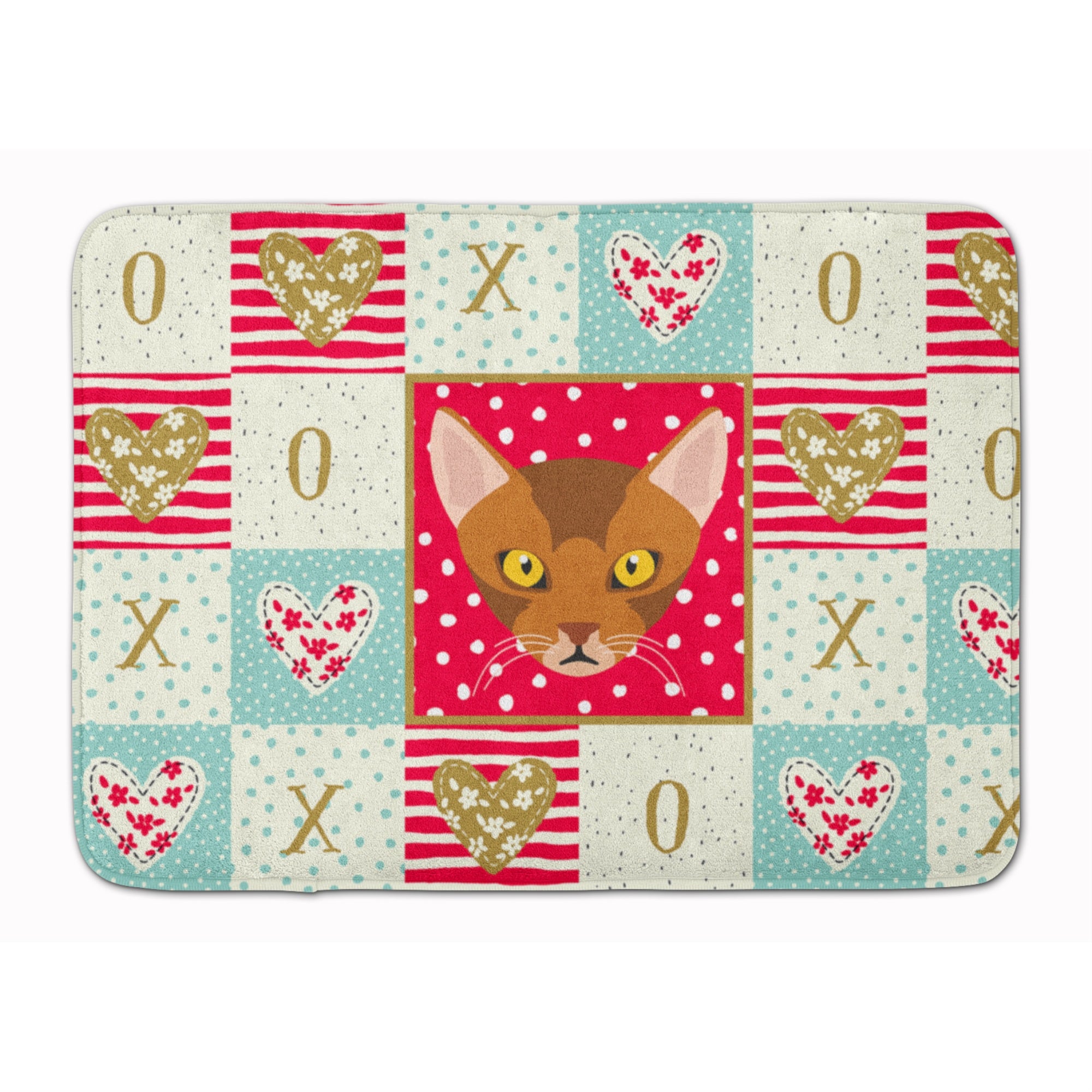 'Caroline'S Treasures Abyssinian Cat Love Machine Washable Memory Foam Mat Doormats, Multicolor''