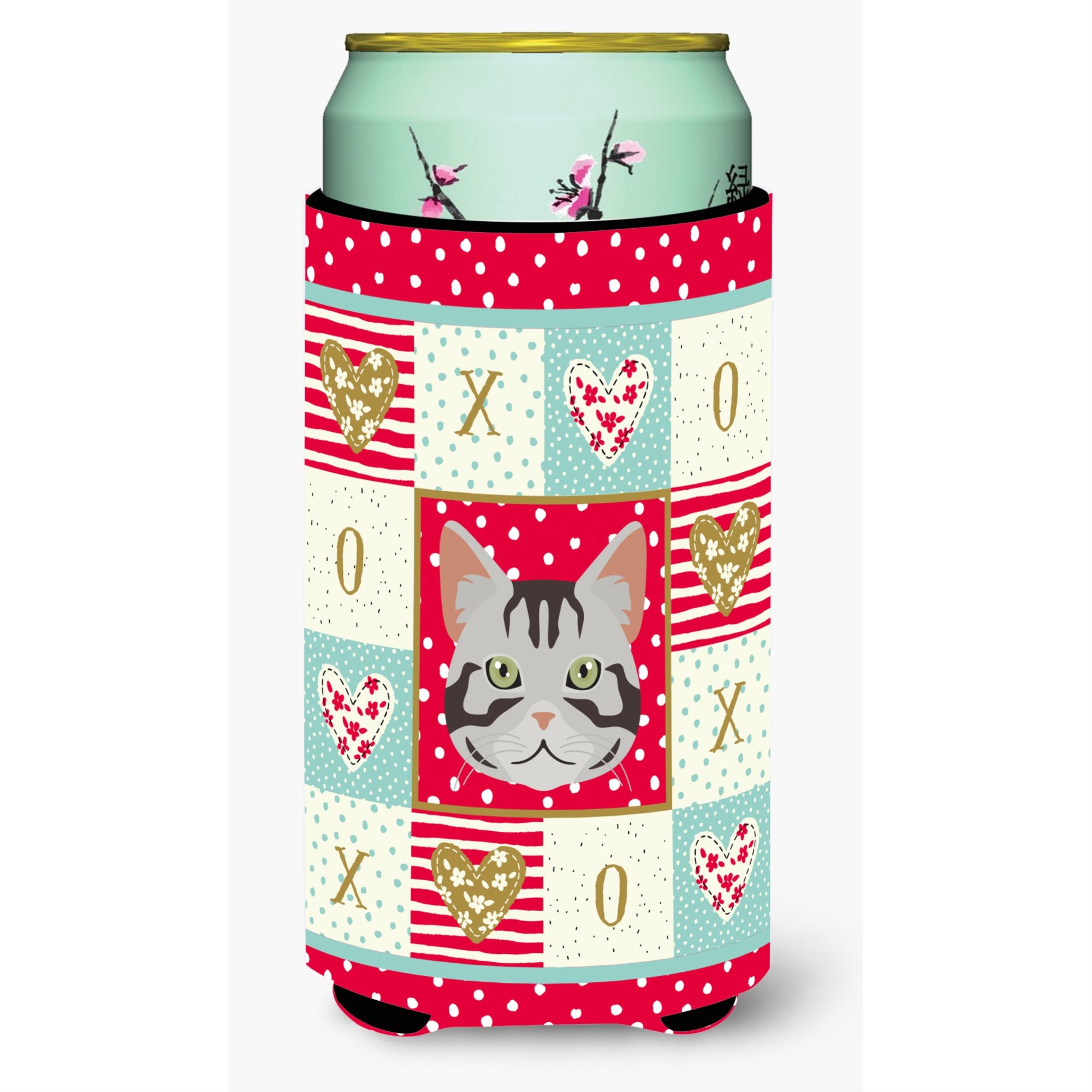 Carolines Treasures Ck5082Tbc American Shorthair Cat Tall Boy Hugger Cold-Beverage-Koozies, Multicolor
