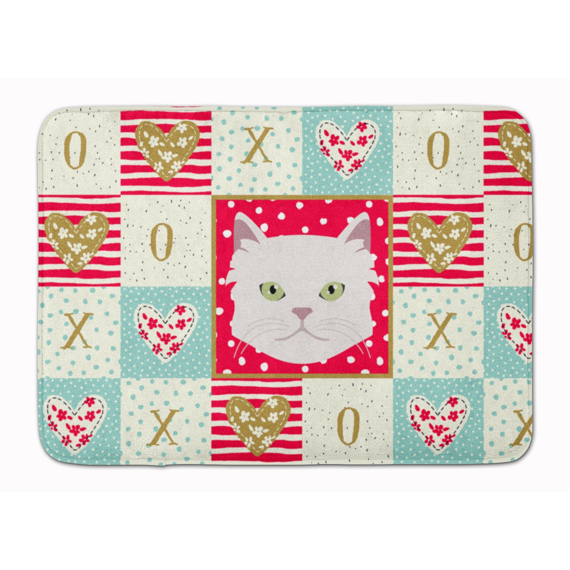'Caroline'S Treasures Asian Semi Longhaired Cat Love Machine Washable Memory Foam Mat Doormats, Multicolor''