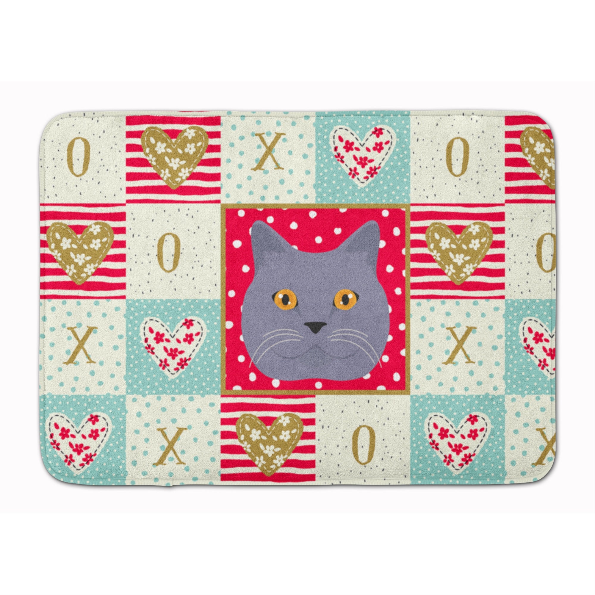 'Caroline'S Treasures British Shorthair Cat Love Machine Washable Memory Foam Mat Doormats, Multicolor''