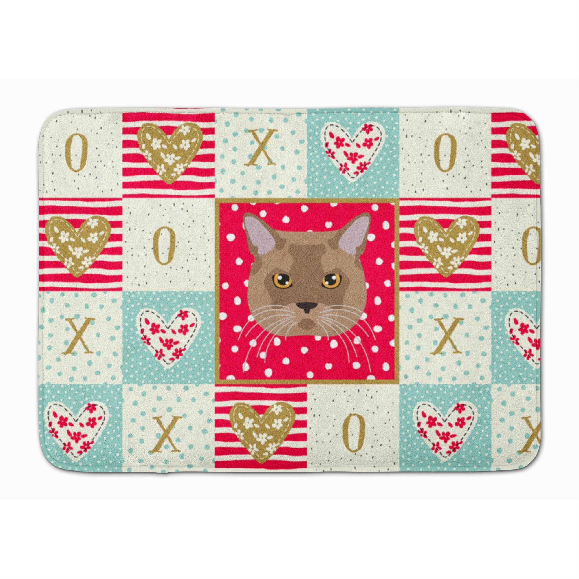 'Caroline'S Treasures European Burmese Cat Love Machine Washable Memory Foam Mat Doormats, Multicolor''