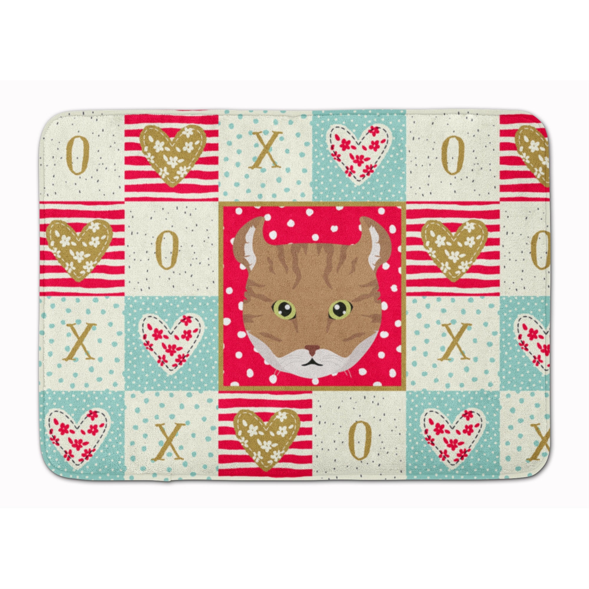 'Caroline'S Treasures Highlander Lynx Cat Love Machine Washable Memory Foam Mat Doormats, Multicolor''