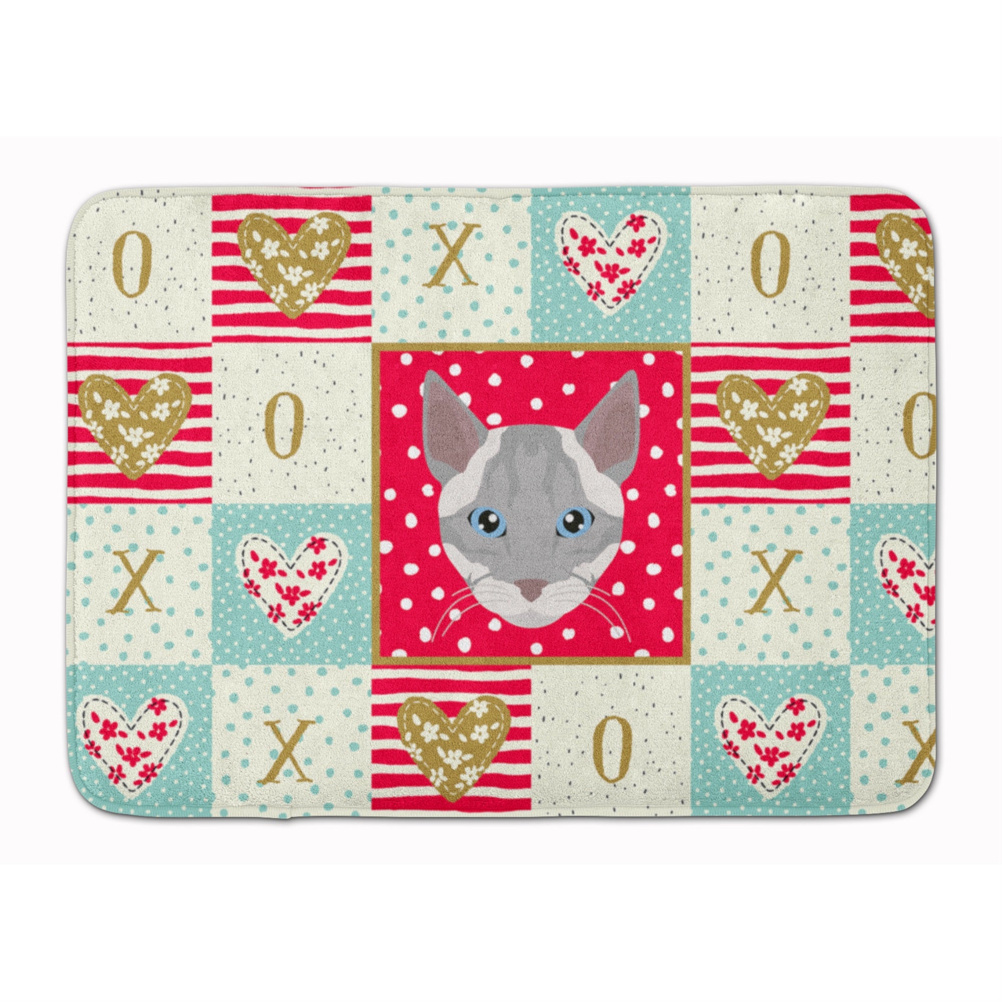 'Caroline'S Treasures Ojos Azules Cat Love Machine Washable Memory Foam Mat Doormats, Multicolor''