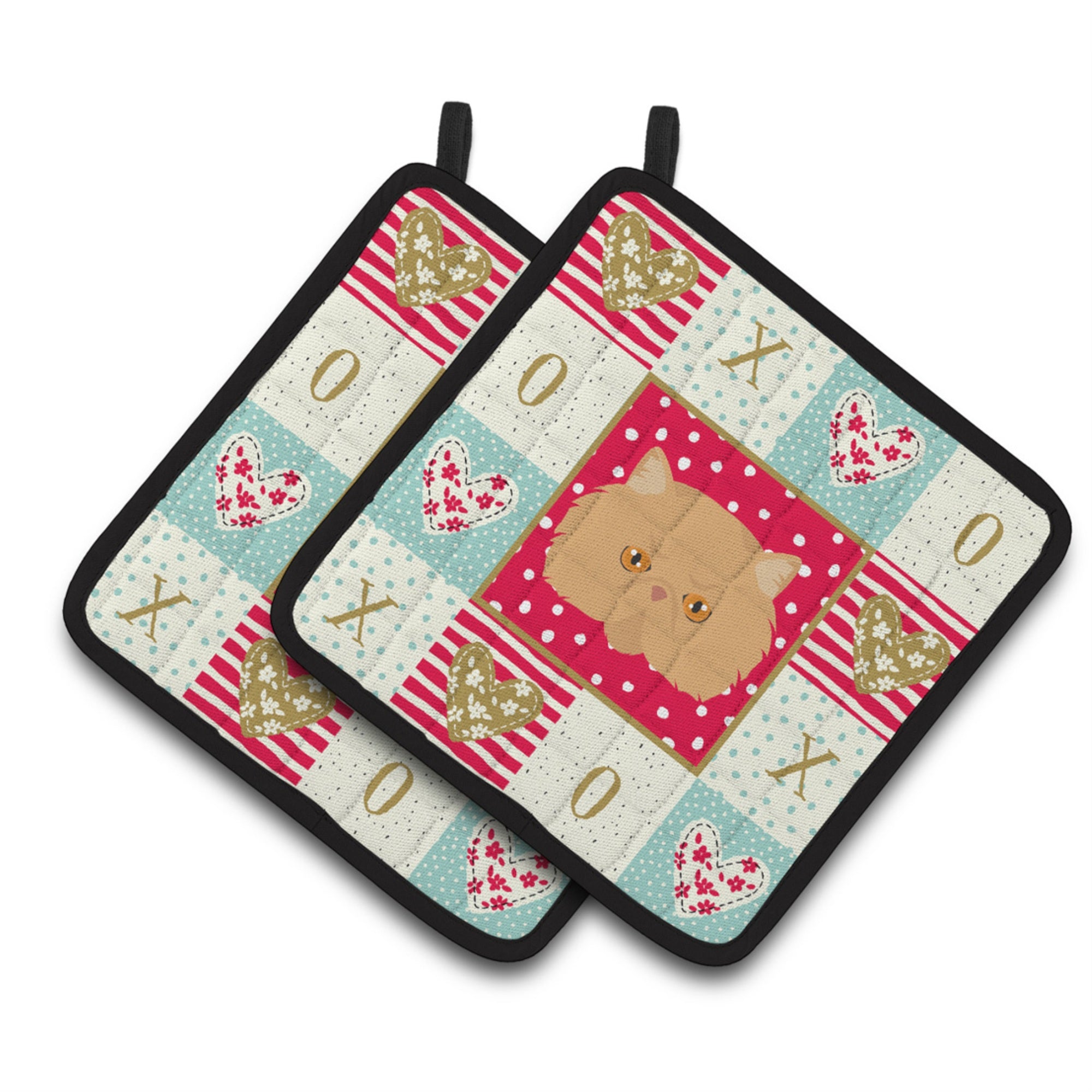 'Caroline'S Treasures Ck5146Pthd Persian Modern Cat Love Pair Of Pot Holders Potholders, Multicolor''