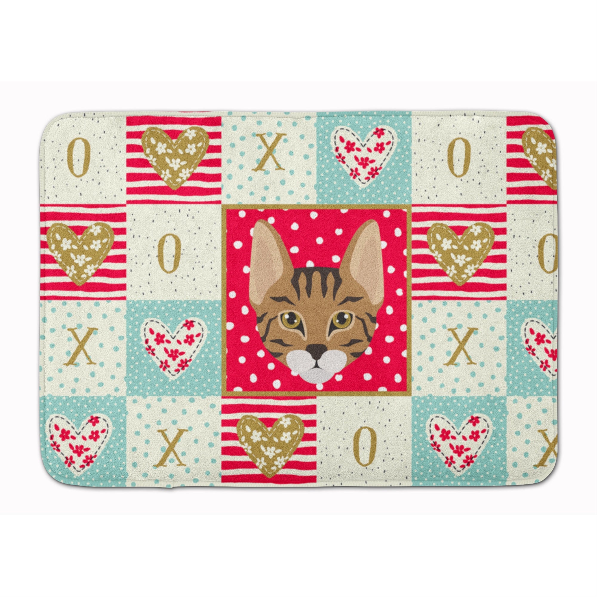 'Caroline'S Treasures Savannah Cat Love Machine Washable Memory Foam Mat Doormats, Multicolor''
