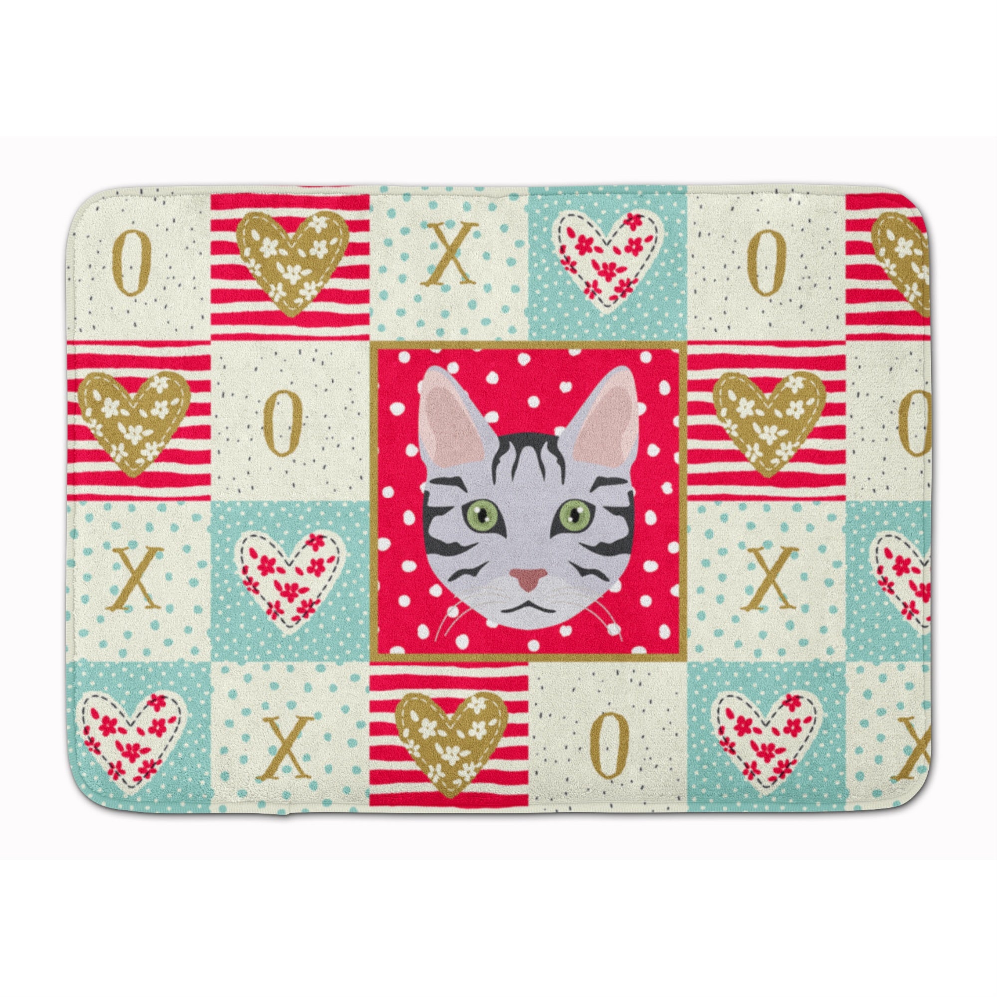 'Caroline'S Treasures Serengeti Cat Love Machine Washable Memory Foam Mat Doormats, Multicolor''