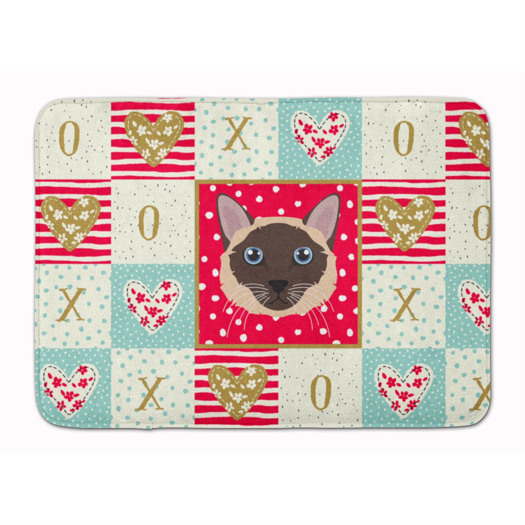 'Caroline'S Treasures Siamese Traditional Cat Love Machine Washable Memory Foam Mat Doormats, Multicolor''