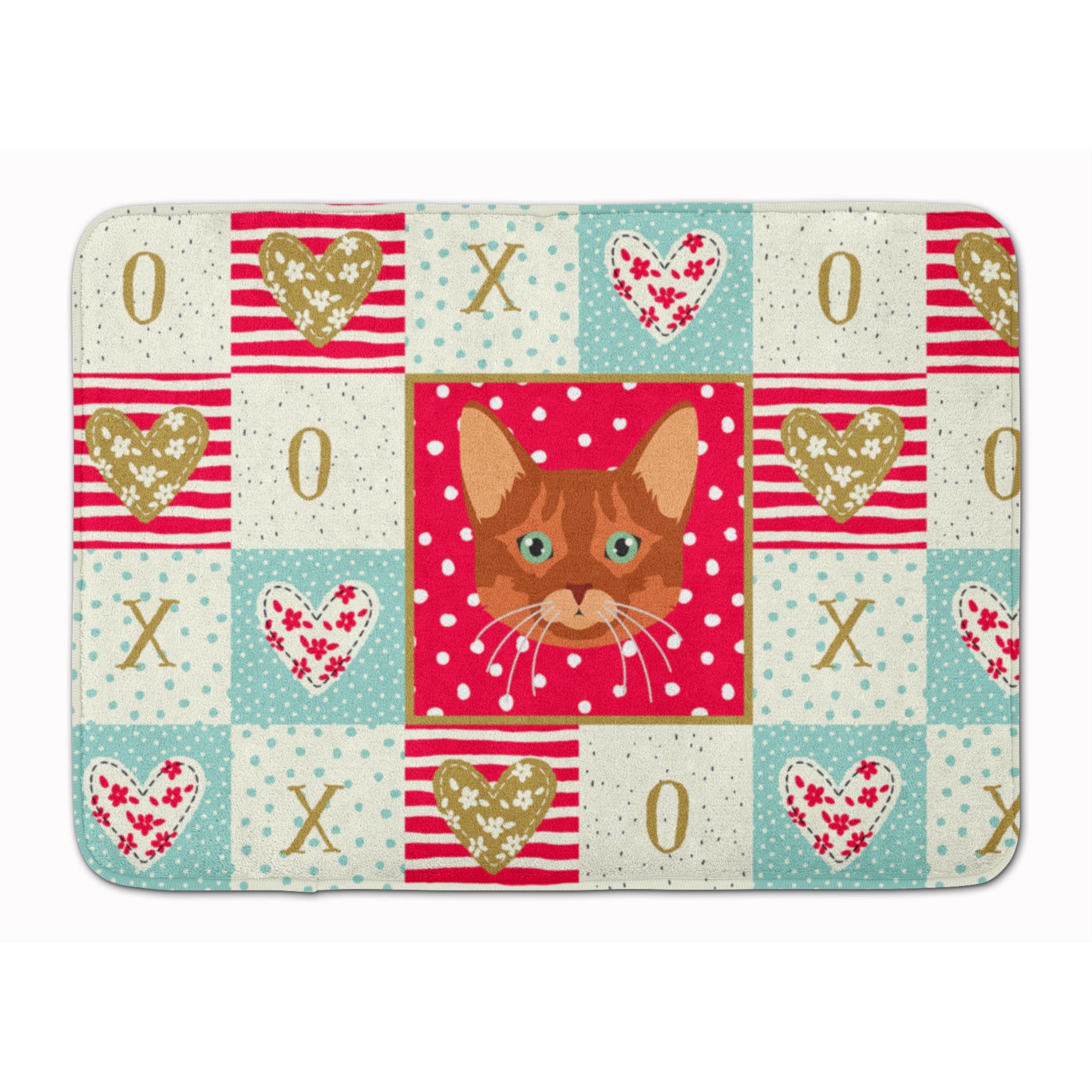 'Caroline'S Treasures Somali Cat Love Machine Washable Memory Foam Mat Doormats, Multicolor''