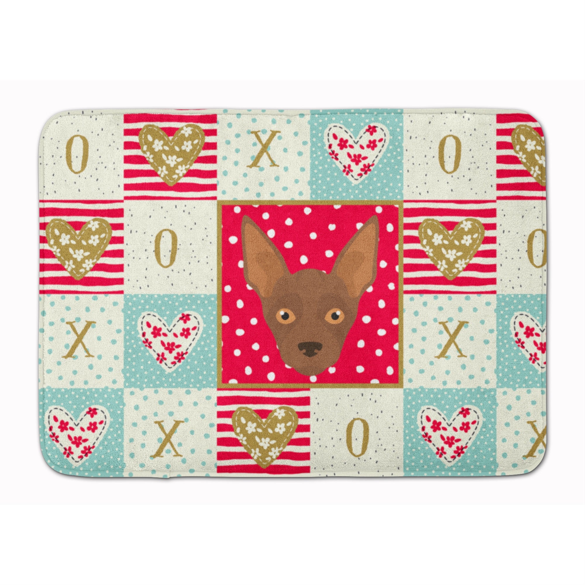 'Caroline'S Treasures Abyssinian Sand Terrier Love Machine Washable Memory Foam Mat Doormats, Multicolor''