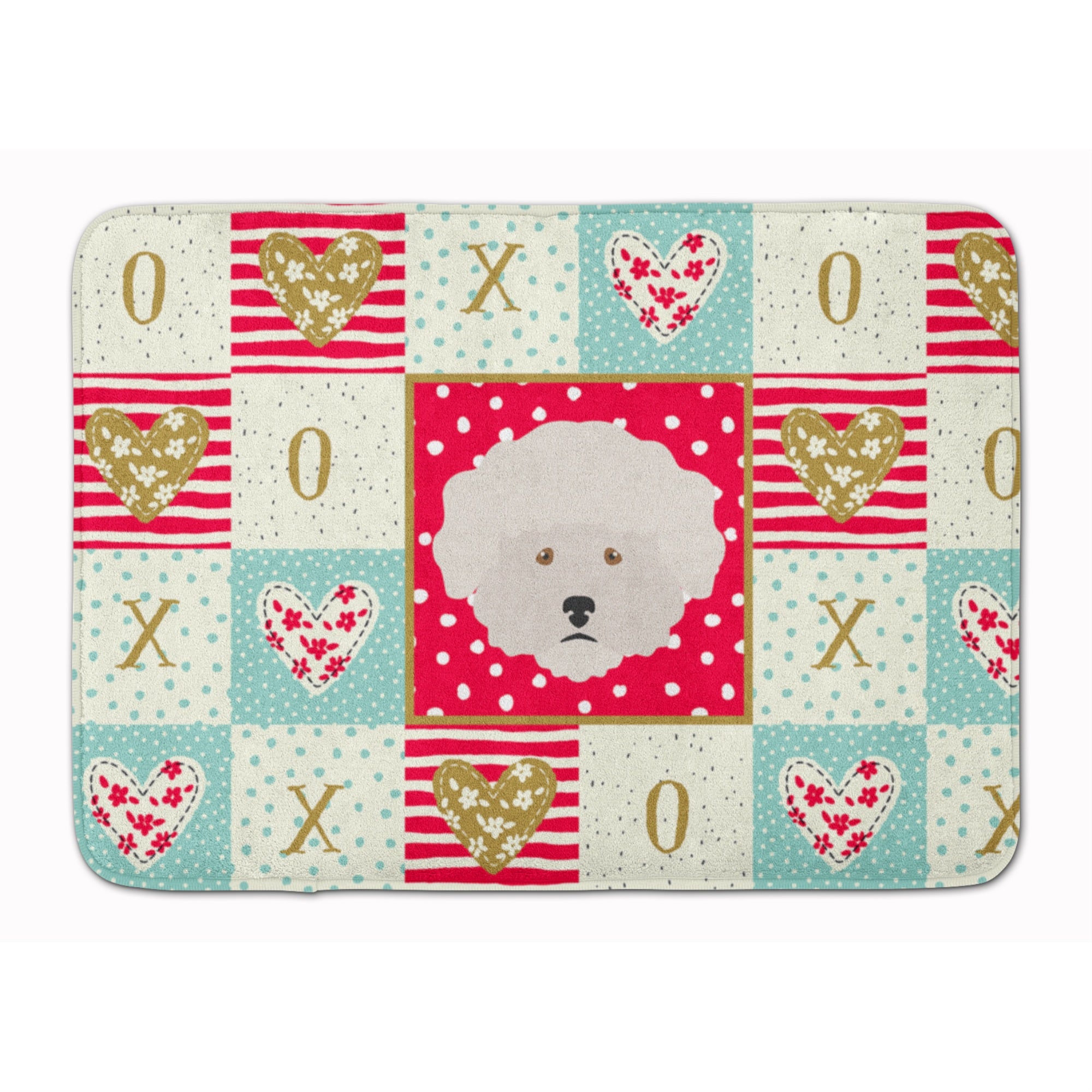 'Caroline'S Treasures Bichon Fris Love Machine Washable Memory Foam Mat Doormats, Multicolor''